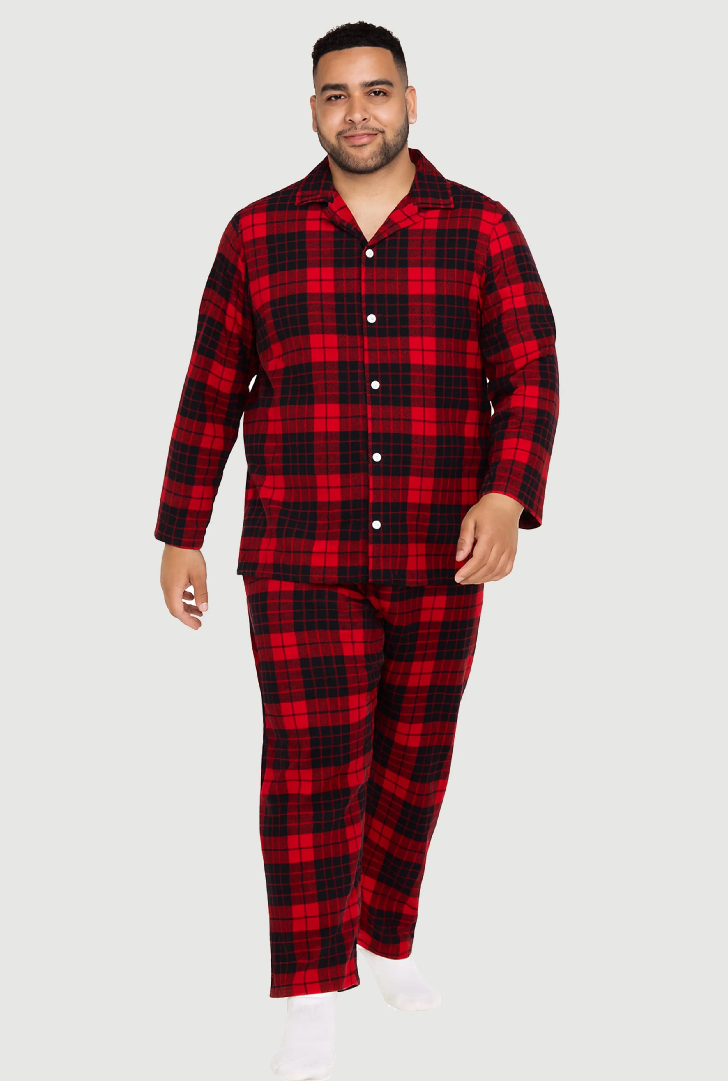 Plus Size Mens Buffalo Plaid Family Pajamas sold by Rainbow