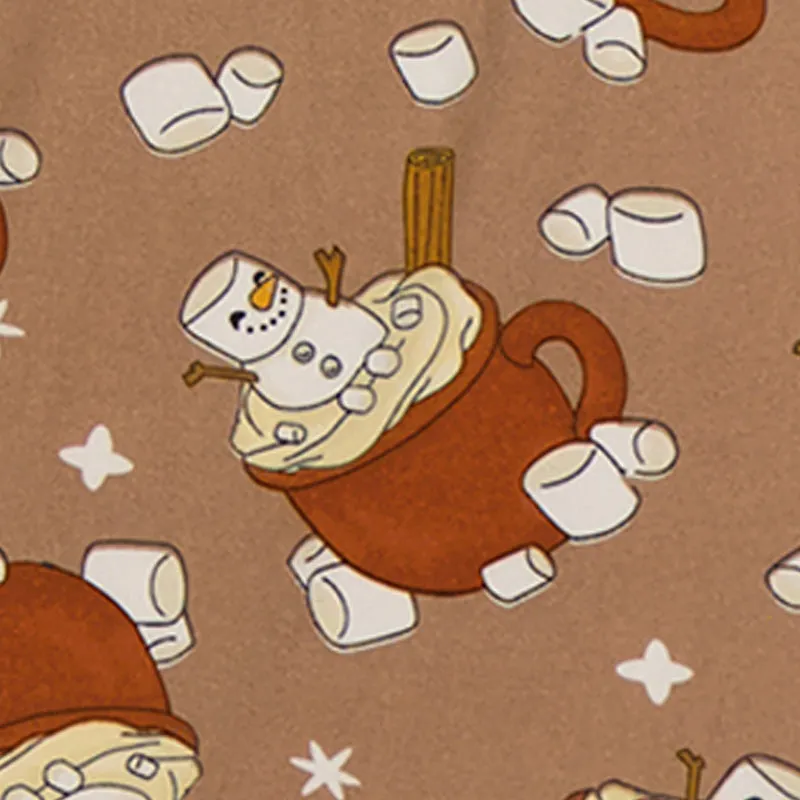 Plus Size Snowman Cocoa Print Pajama Top and Pants with Sleep Mask sold by Rainbow product image thumbnail 4