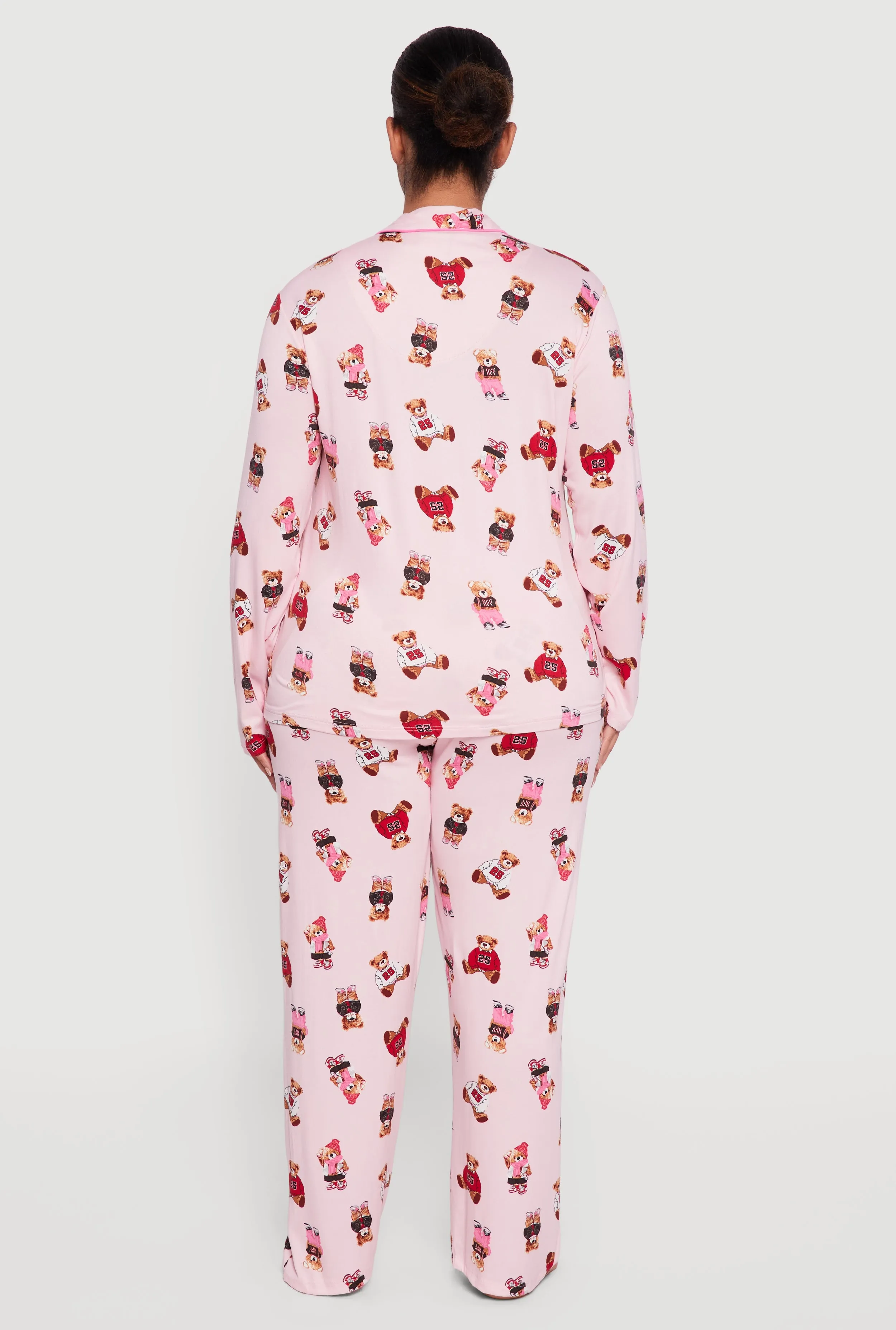 Plus Size Assorted Bear Graphic Pajama Top and Pants with Sleep Mask sold by Rainbow product image thumbnail 5