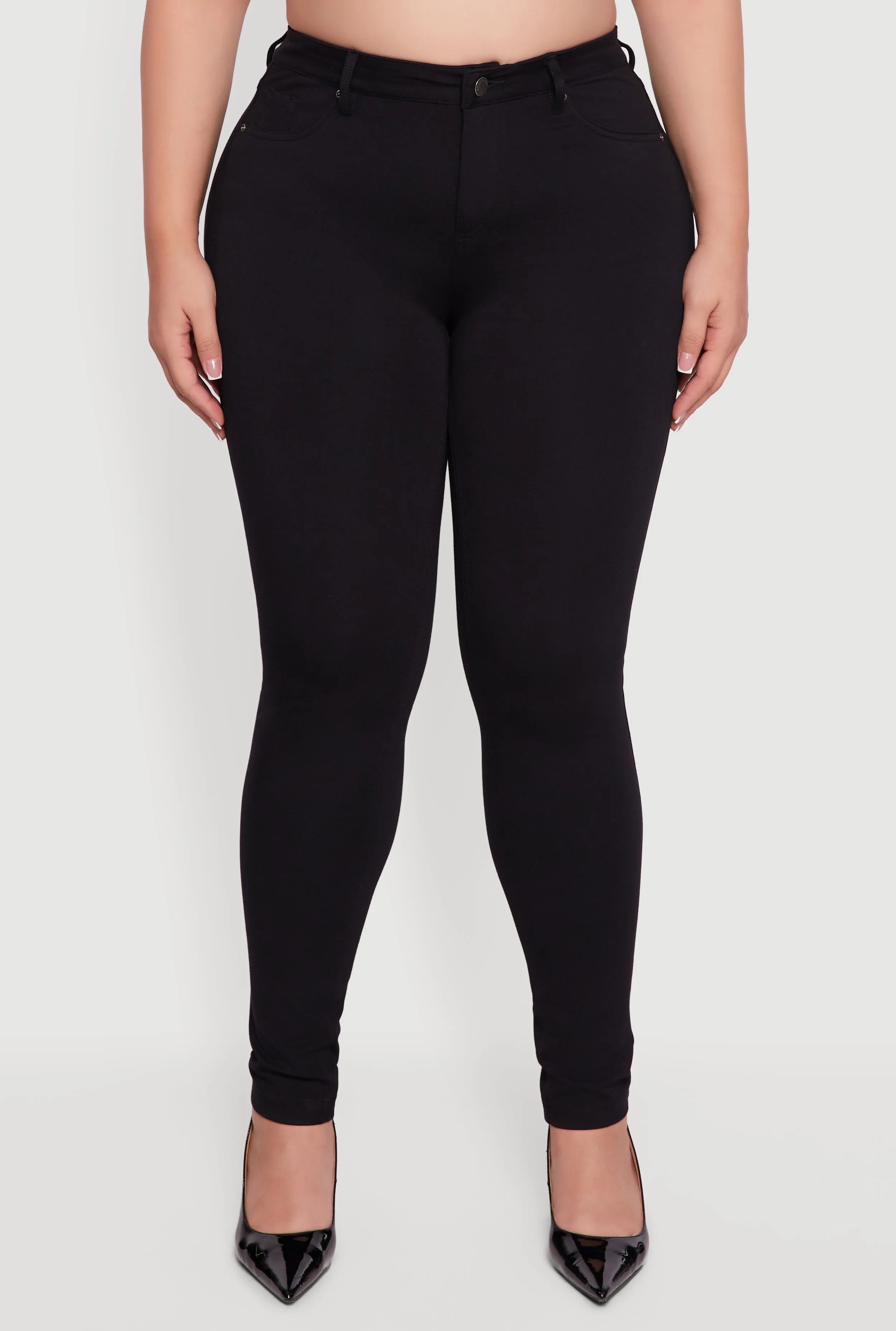 Plus Size High Waisted Stretch Solid Skinny Leg Pants sold by Rainbow product image thumbnail 5