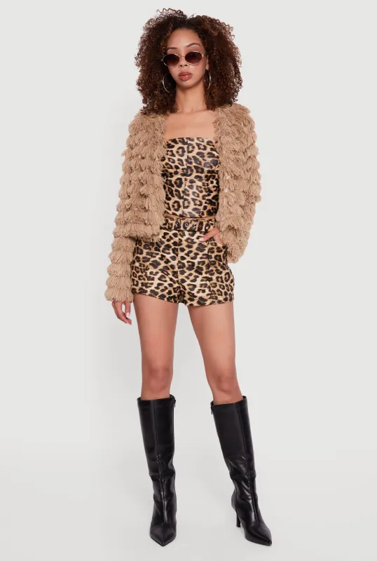 Tiered Shaggy Faux Fur Jacket sold by Rainbow