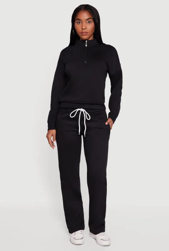 Trendy Fleece Lined Straight Leg Sweatpants sold by Rainbow