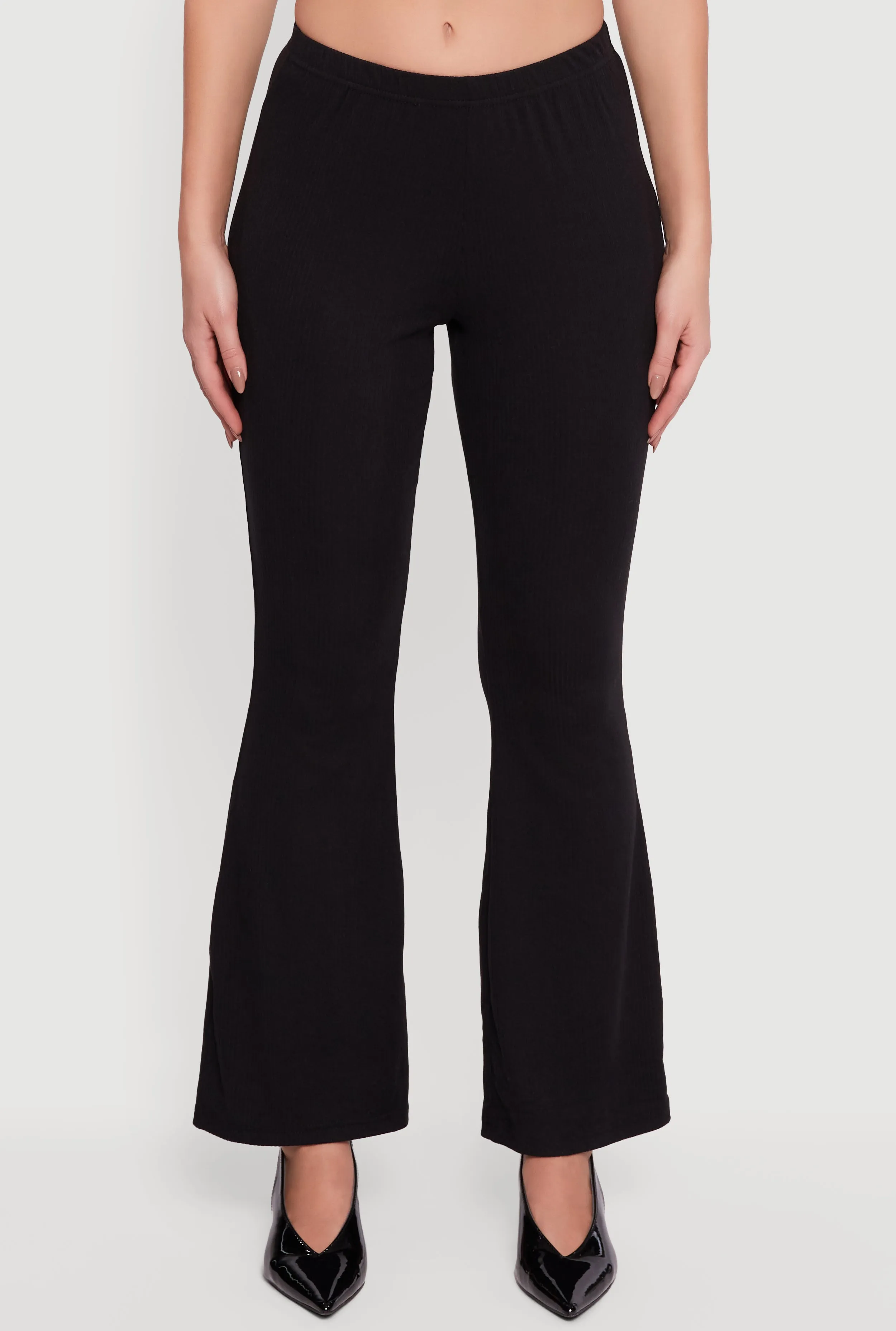 Ribbed Knit Flare Leg Casual Pants sold by Rainbow product image thumbnail 3