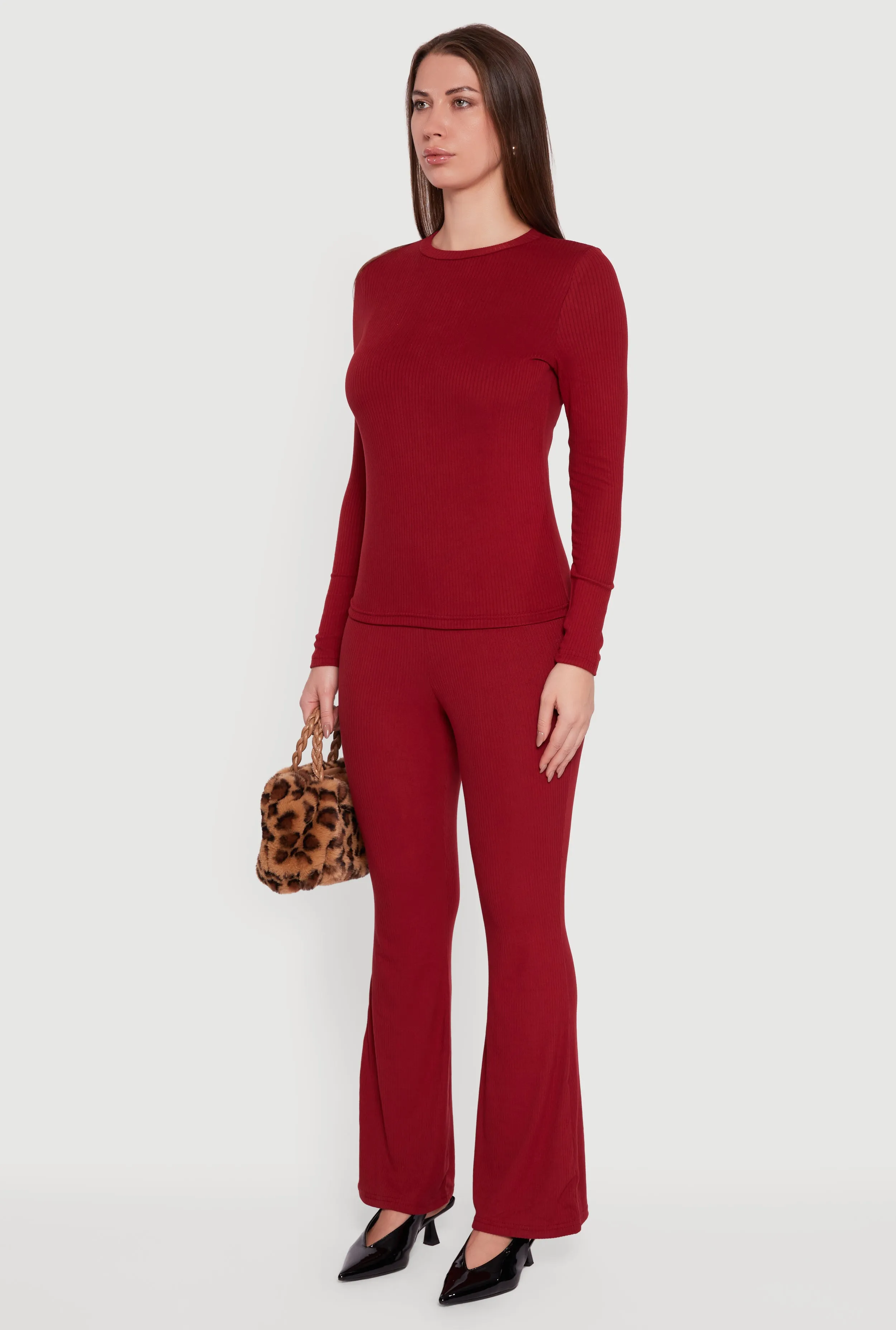 Ribbed Knit Long Sleeve Crew Neck Top sold by Rainbow product image thumbnail 5