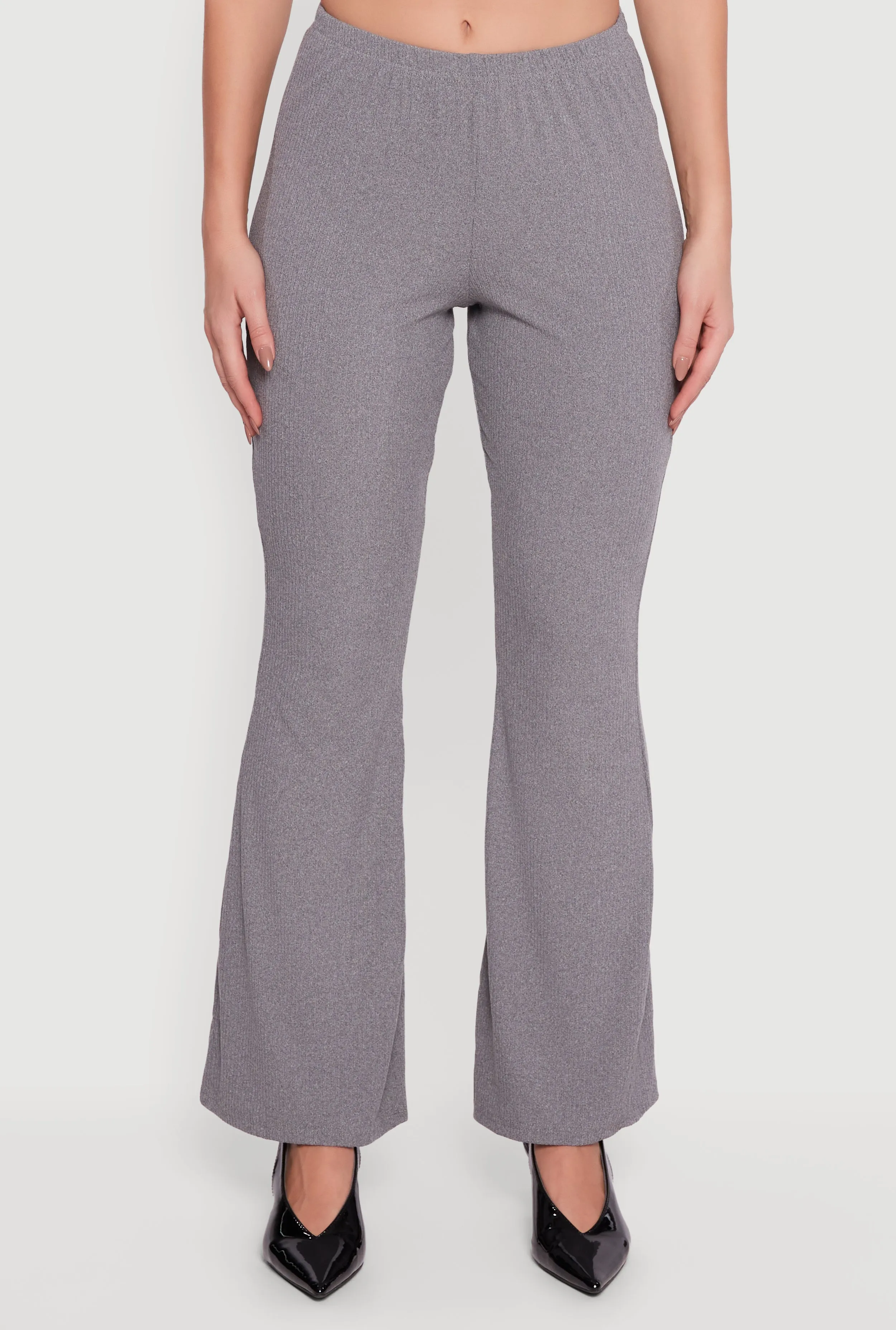 Ribbed Knit Flare Leg Casual Pants sold by Rainbow product image thumbnail 3