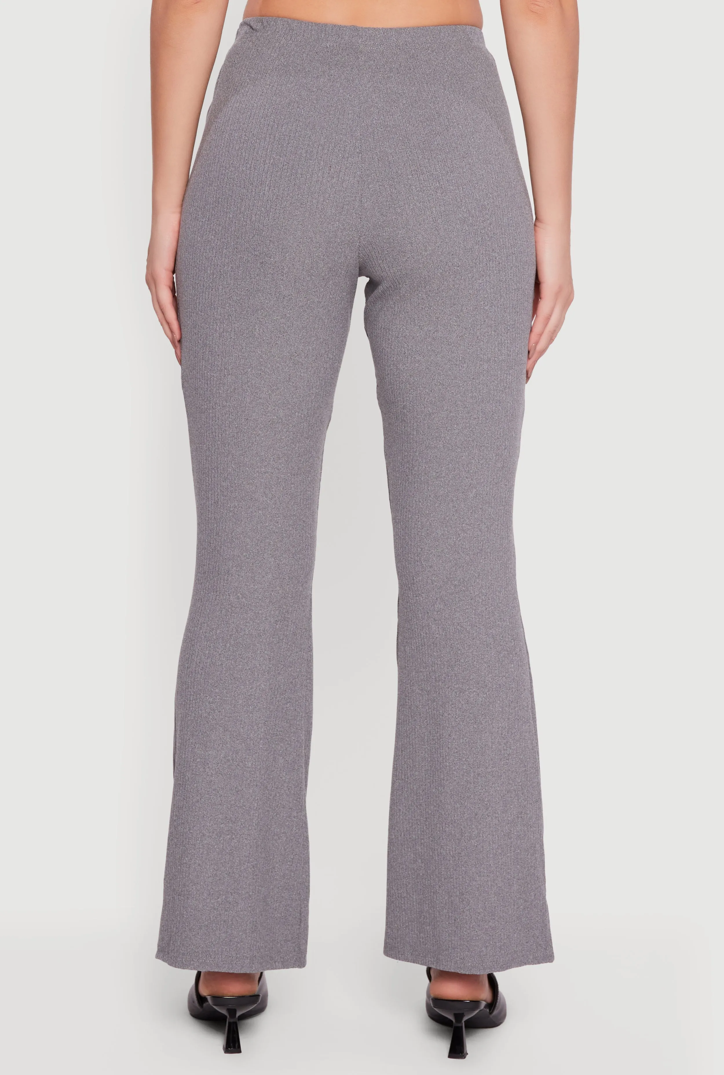Ribbed Knit Flare Leg Casual Pants sold by Rainbow product image thumbnail 5