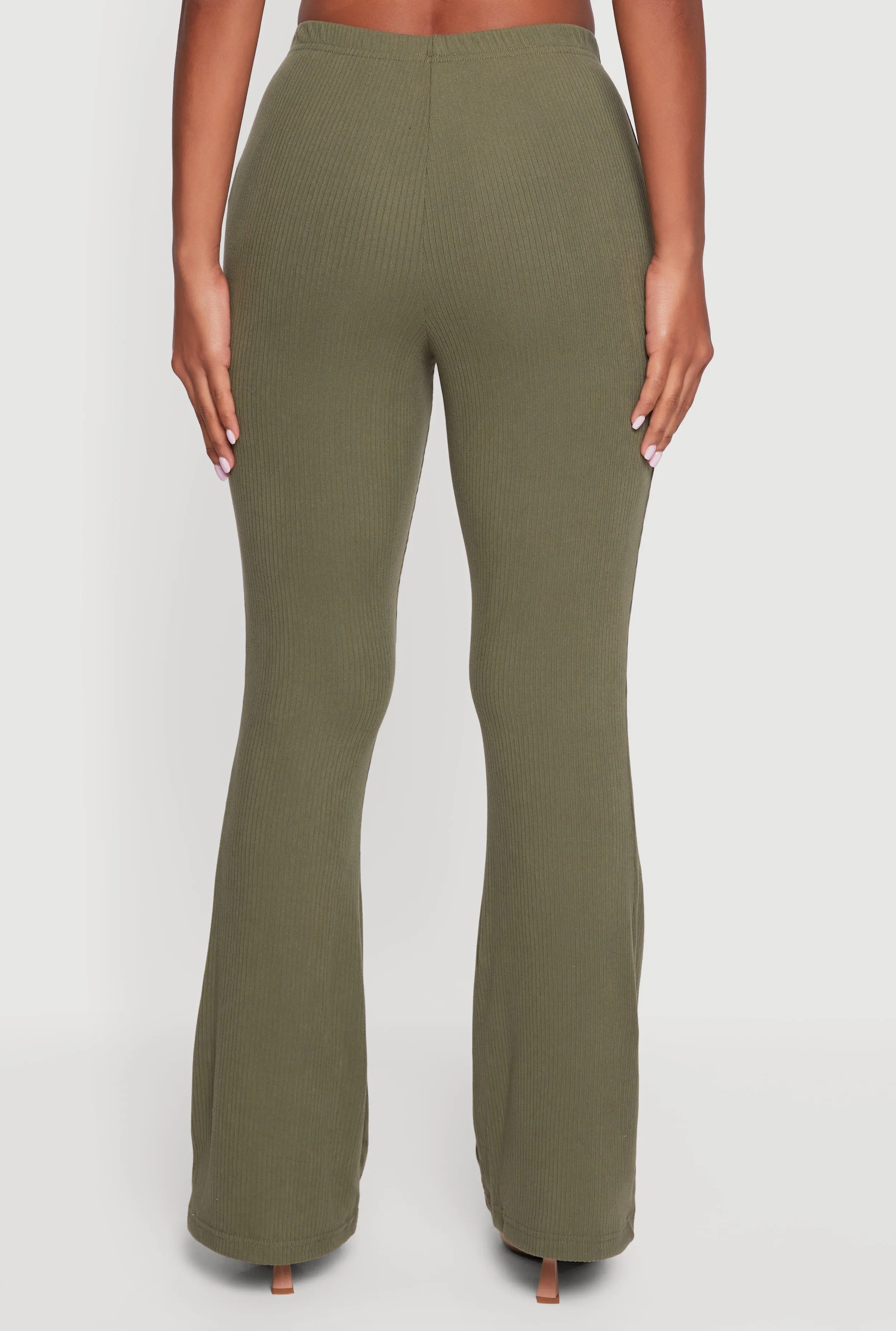 Ribbed Knit Flare Leg Casual Pants sold by Rainbow product image thumbnail 5
