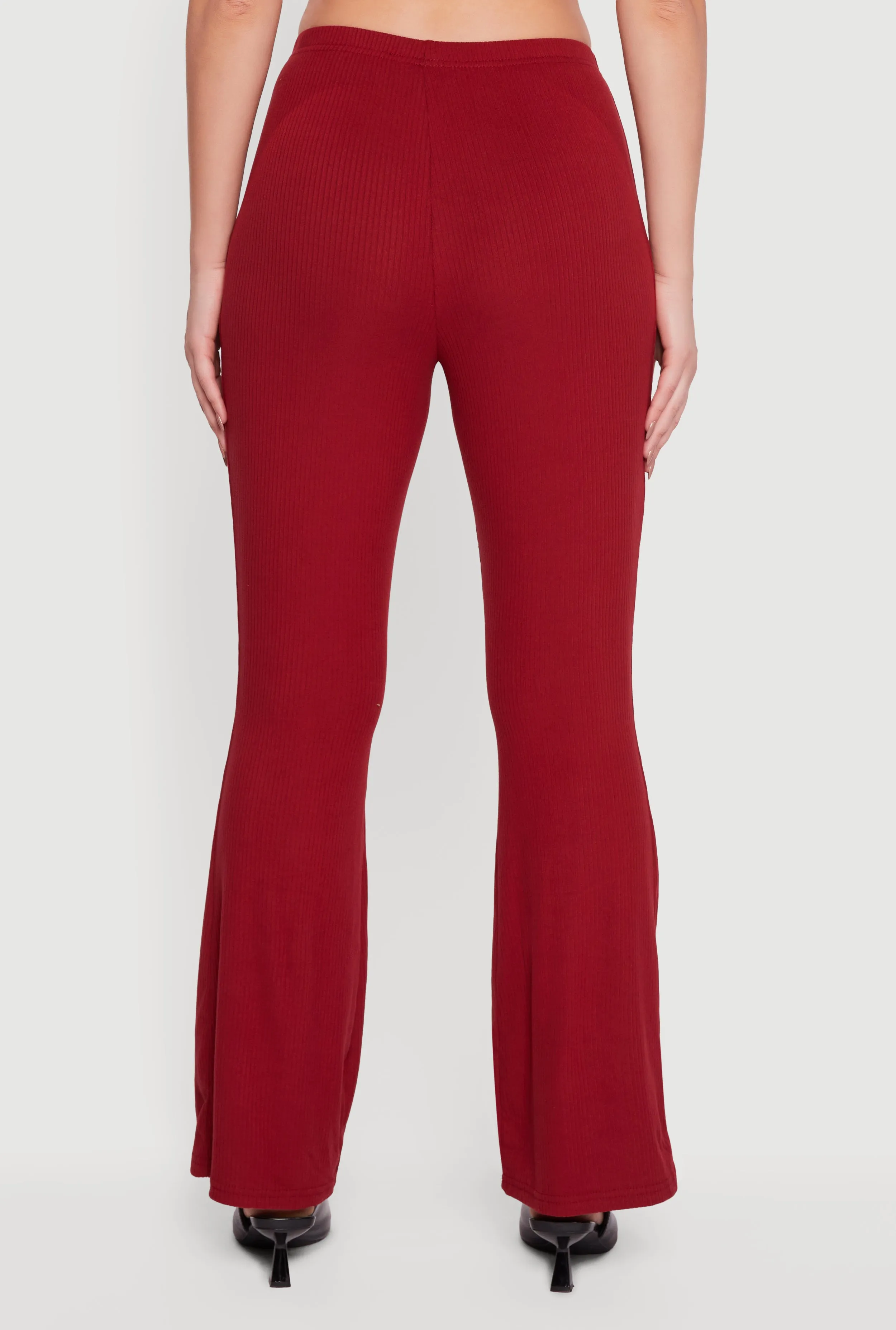 Ribbed Knit Flare Leg Casual Pants sold by Rainbow product image thumbnail 5