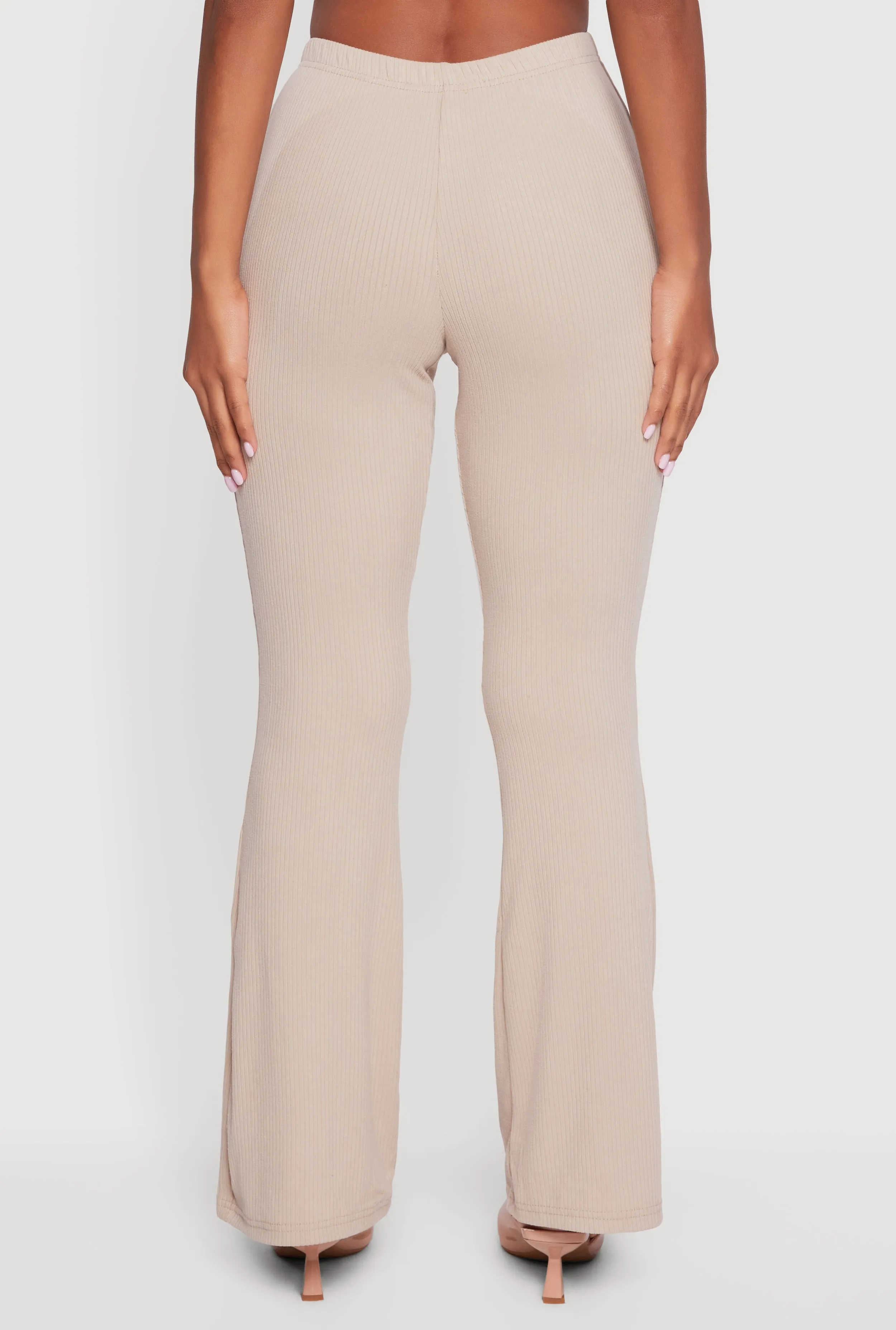 Ribbed Knit Flare Leg Casual Pants sold by Rainbow product image thumbnail 5