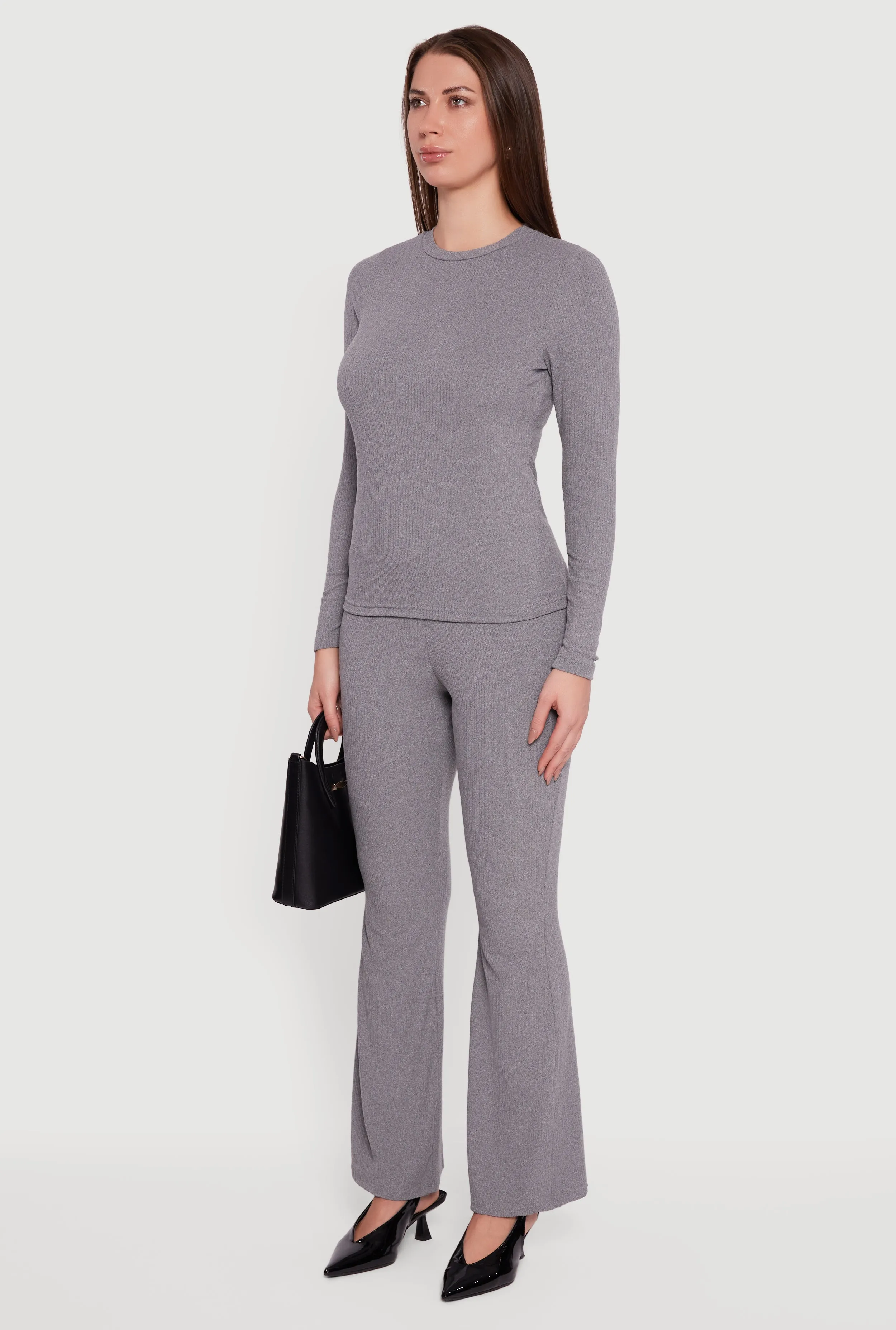 Ribbed Knit Long Sleeve Crew Neck Top sold by Rainbow product image thumbnail 5