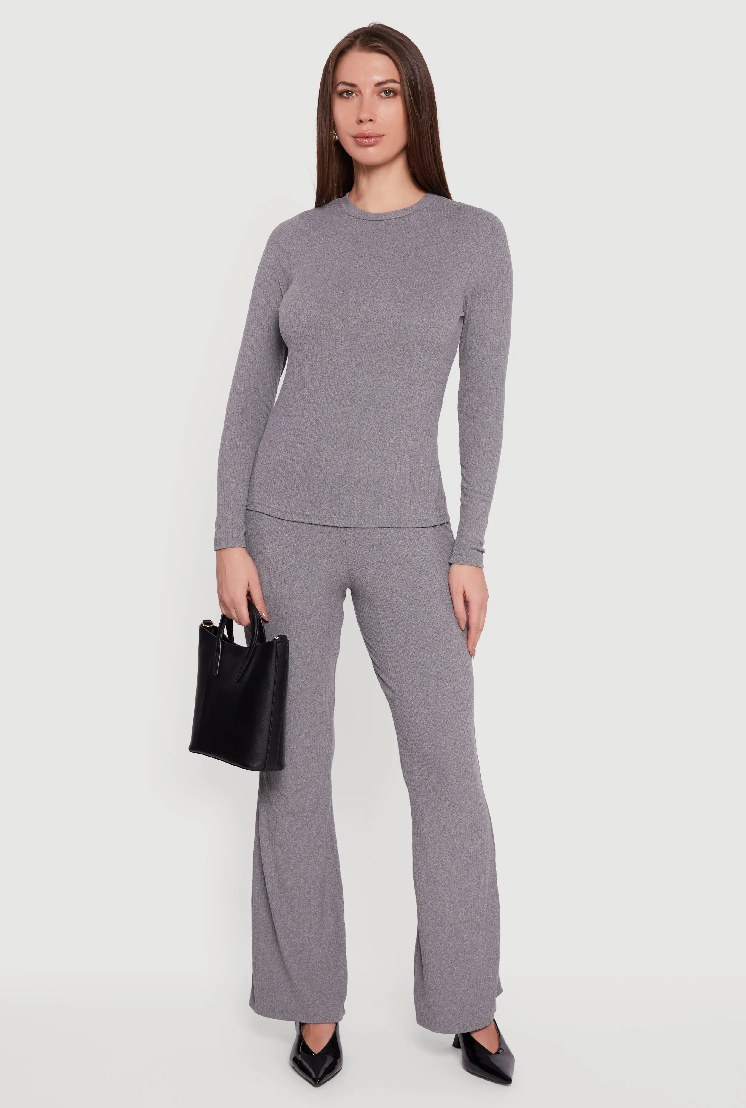 Ribbed Knit Long Sleeve Crew Neck Top sold by Rainbow product image thumbnail 2