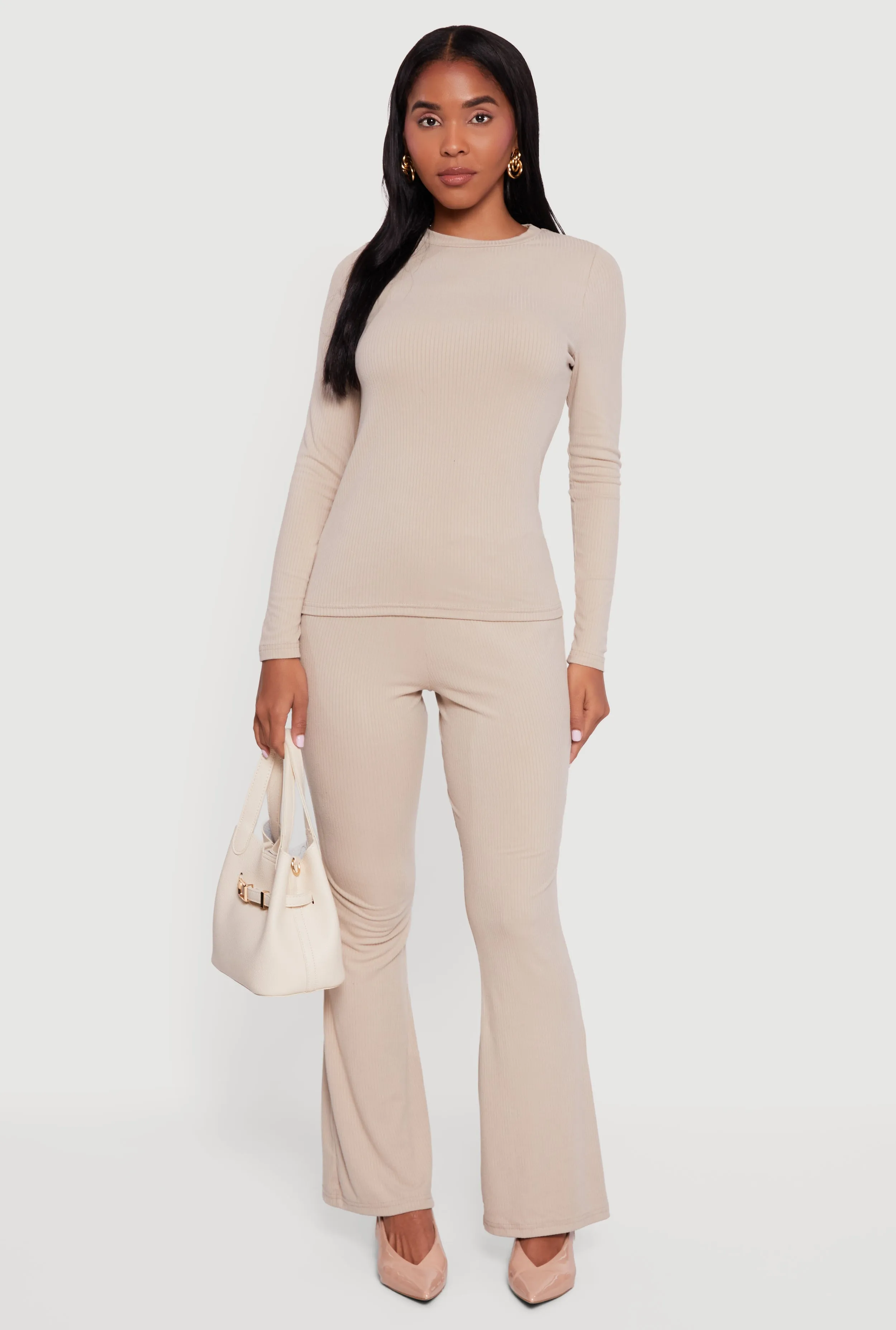 Ribbed Knit Long Sleeve Crew Neck Top sold by Rainbow product image thumbnail 2