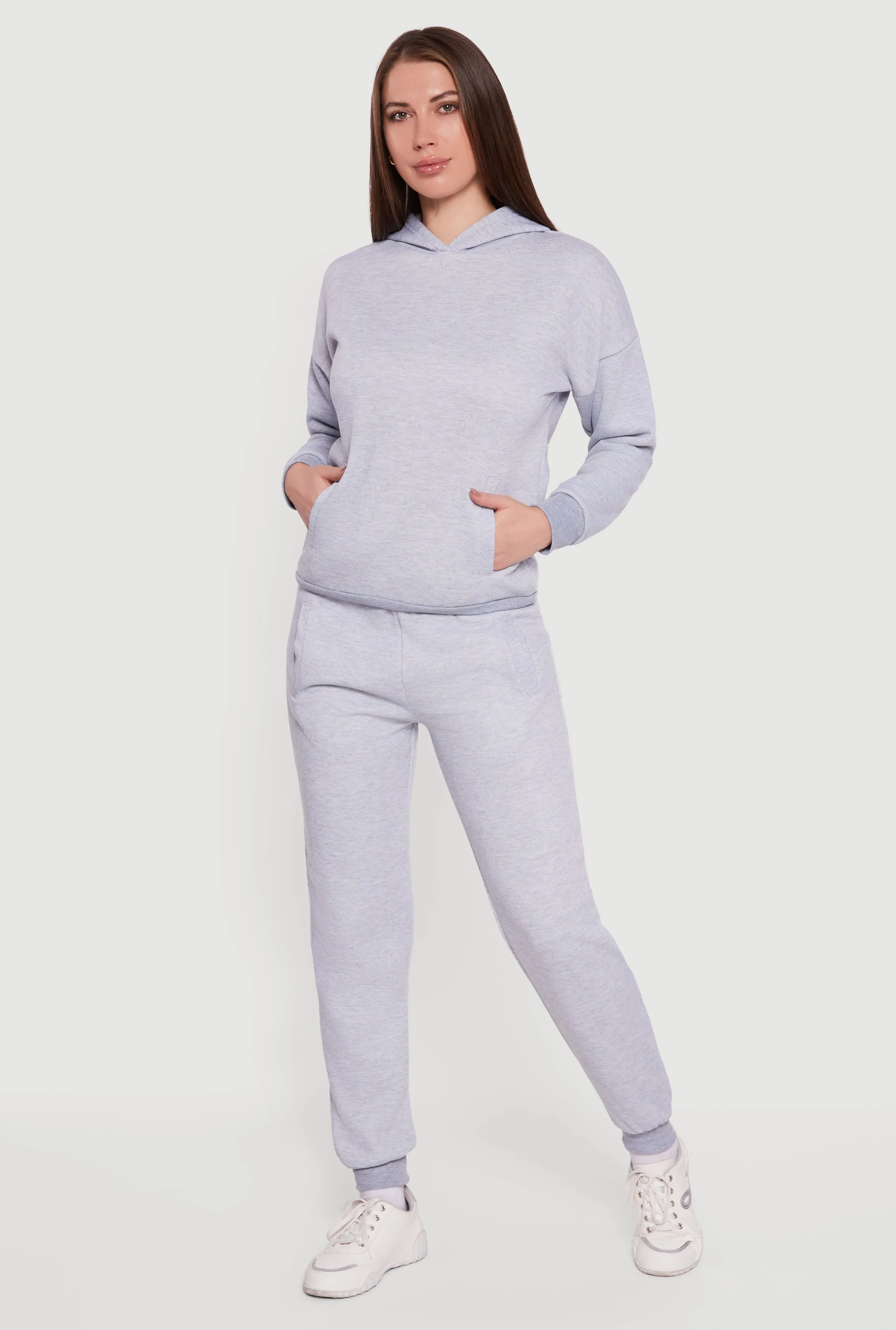 Kangaroo Pocket Long Sleeve Drop Shoulder Pullover Hoodie sold by Rainbow product image thumbnail 2