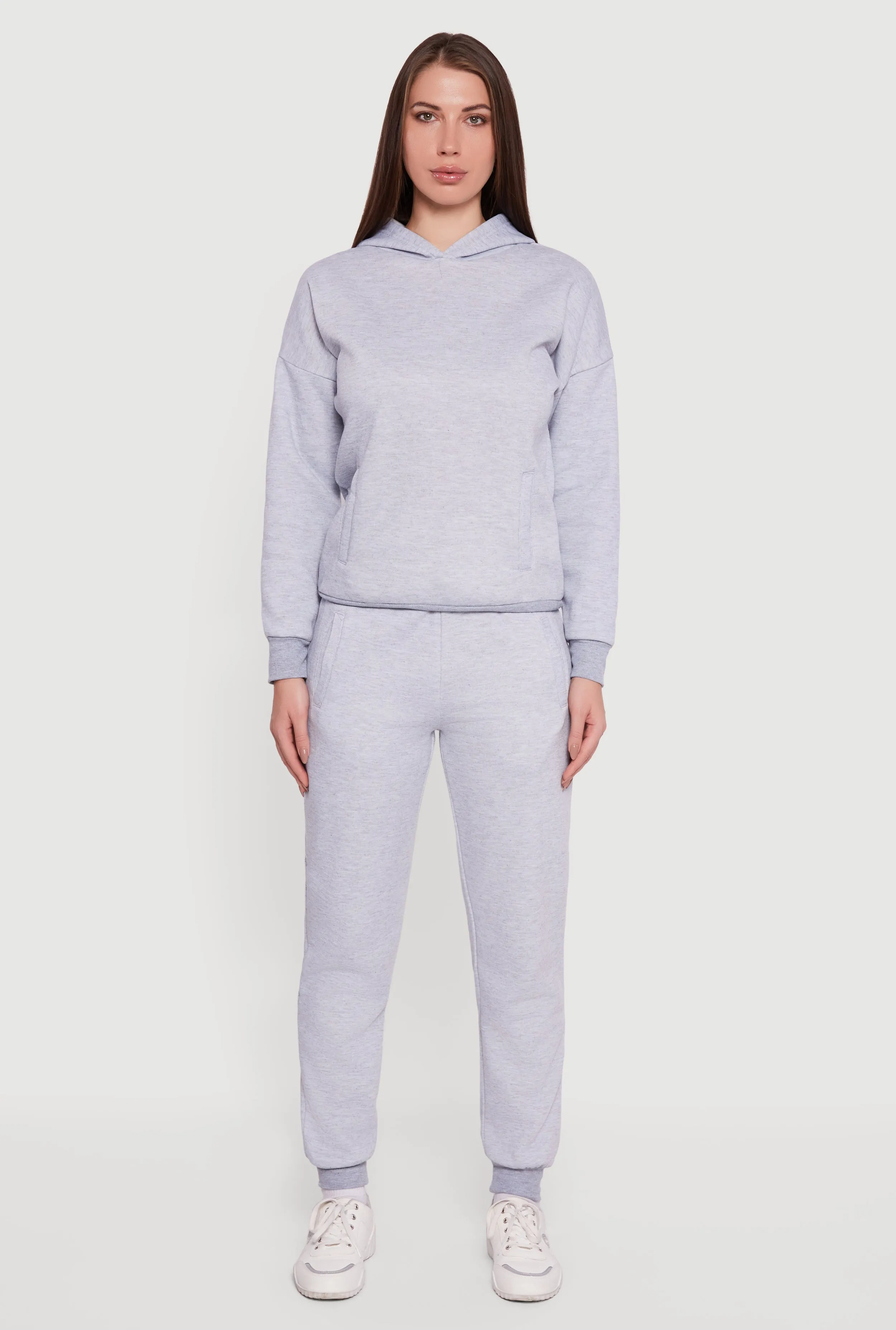 Kangaroo Pocket Long Sleeve Drop Shoulder Pullover Hoodie sold by Rainbow product image thumbnail 3