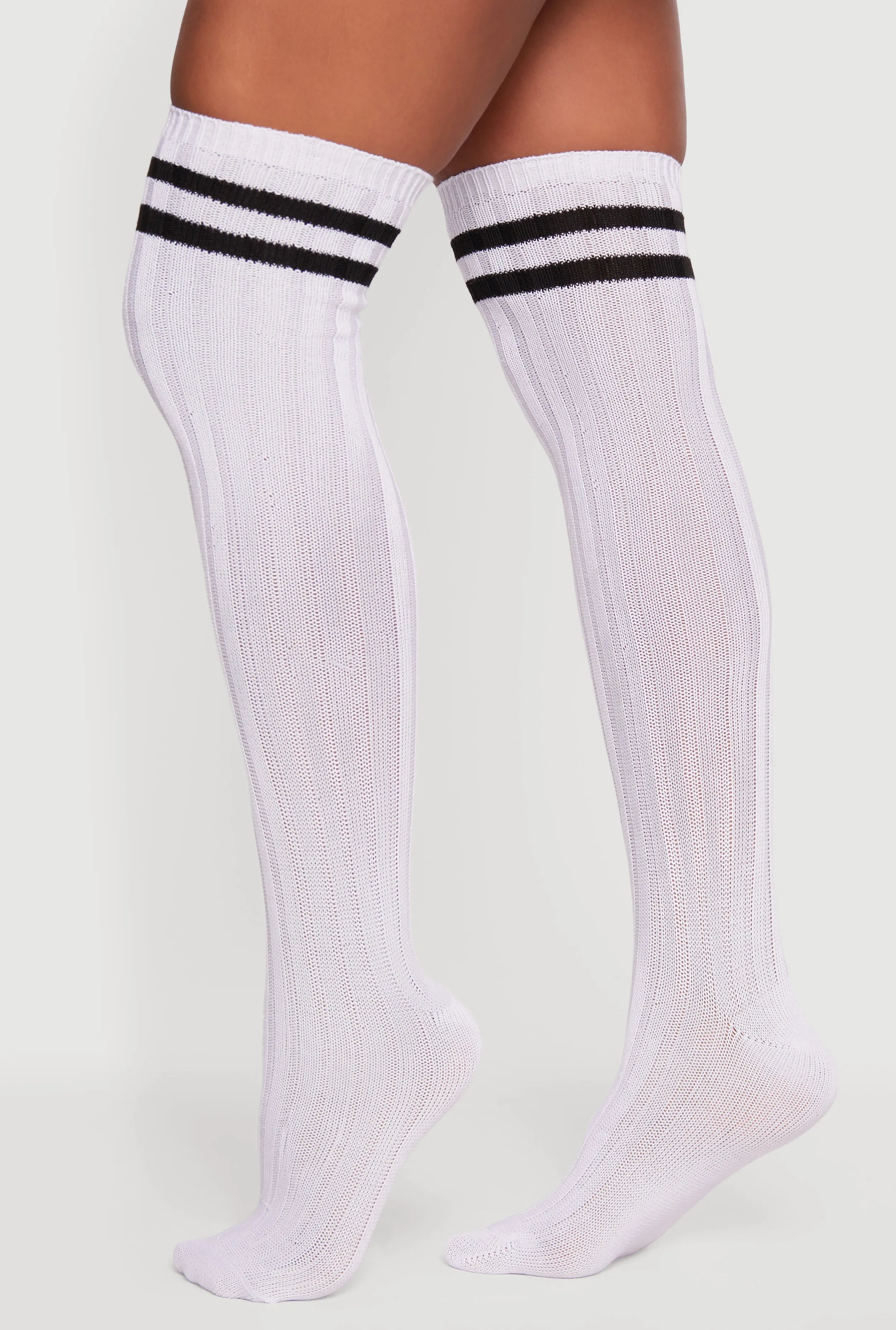 Rib Knit Varsity Stripe Over the Knee Socks Size 9-11 sold by Rainbow product image thumbnail 2