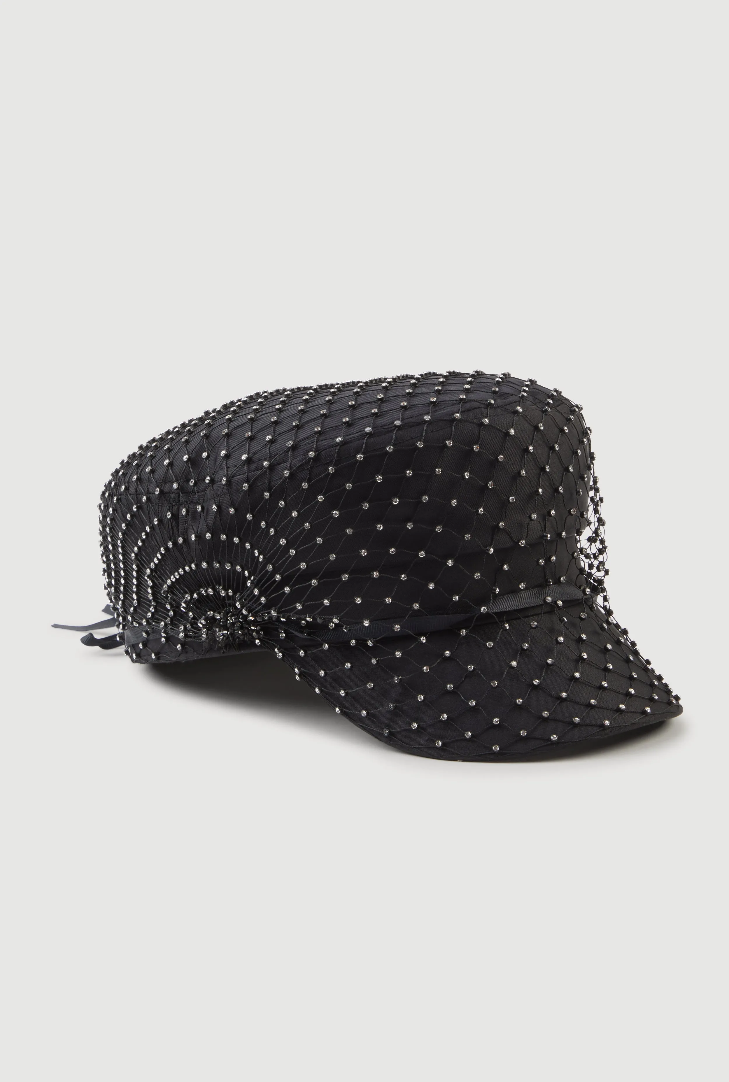 Rhinestone Fishnet Cabbie Hat sold by Rainbow