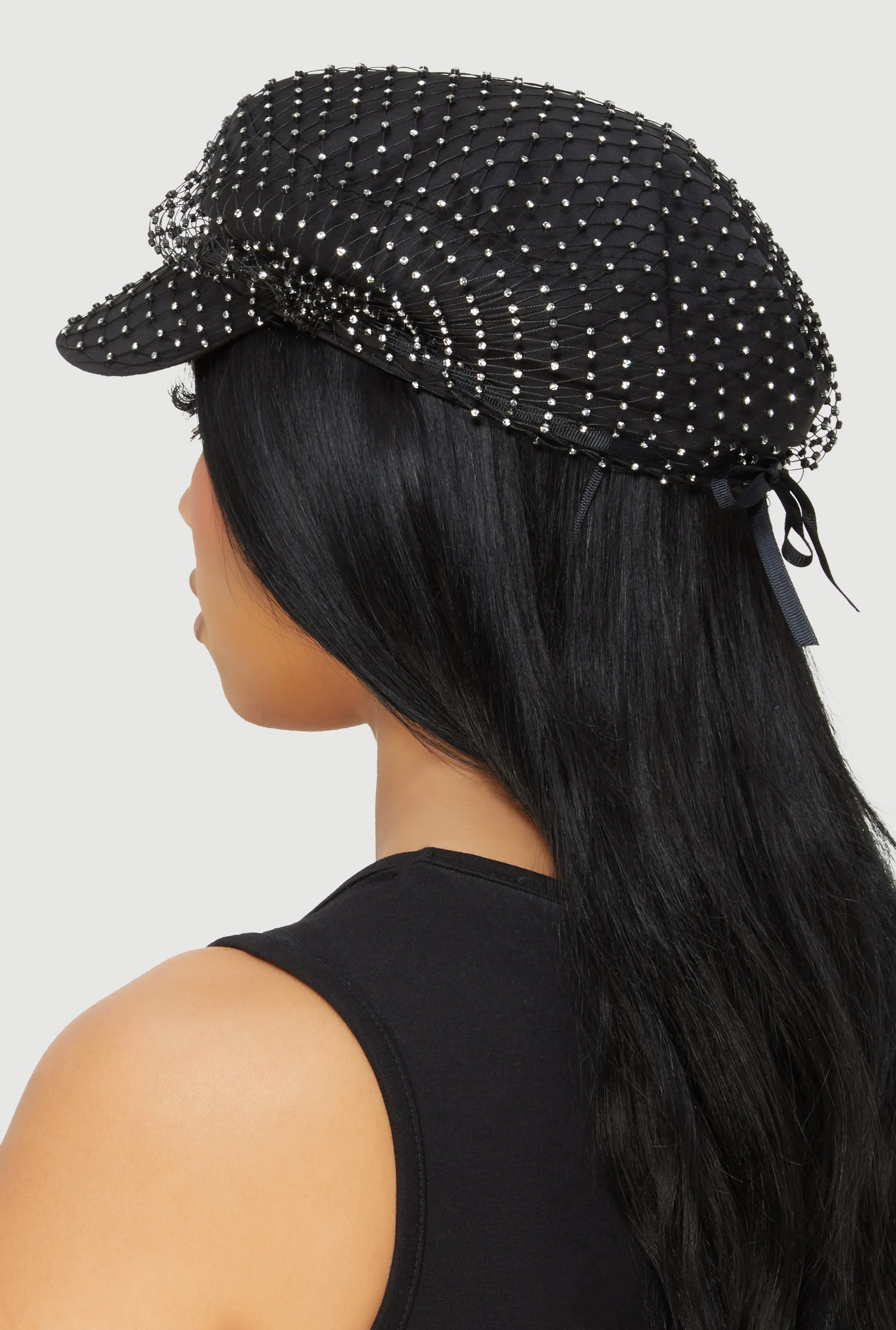 Rhinestone Fishnet Cabbie Hat sold by Rainbow product image thumbnail 3