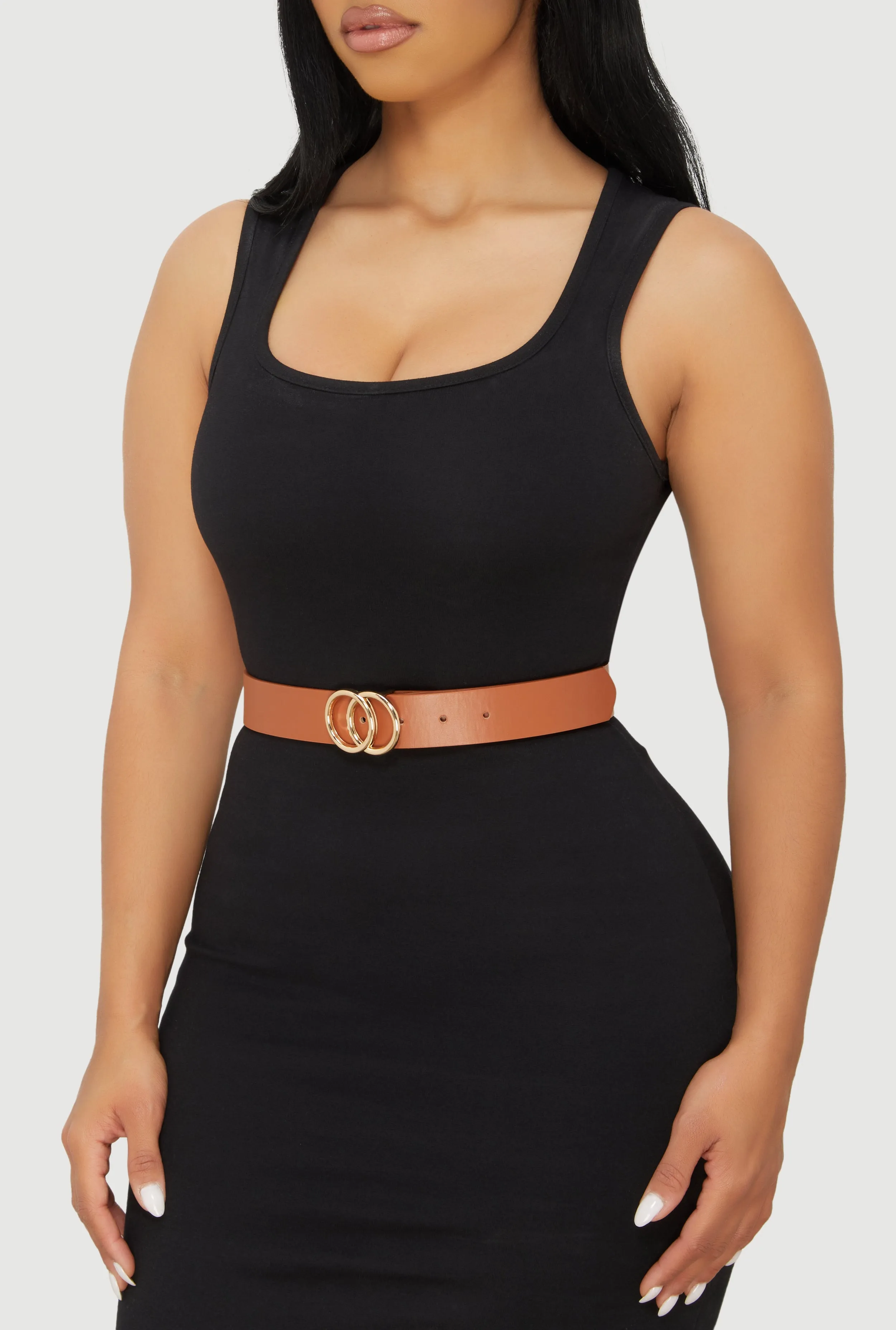 Metallic Buckle Faux Leather Belts 2 Pack sold by Rainbow product image thumbnail 2