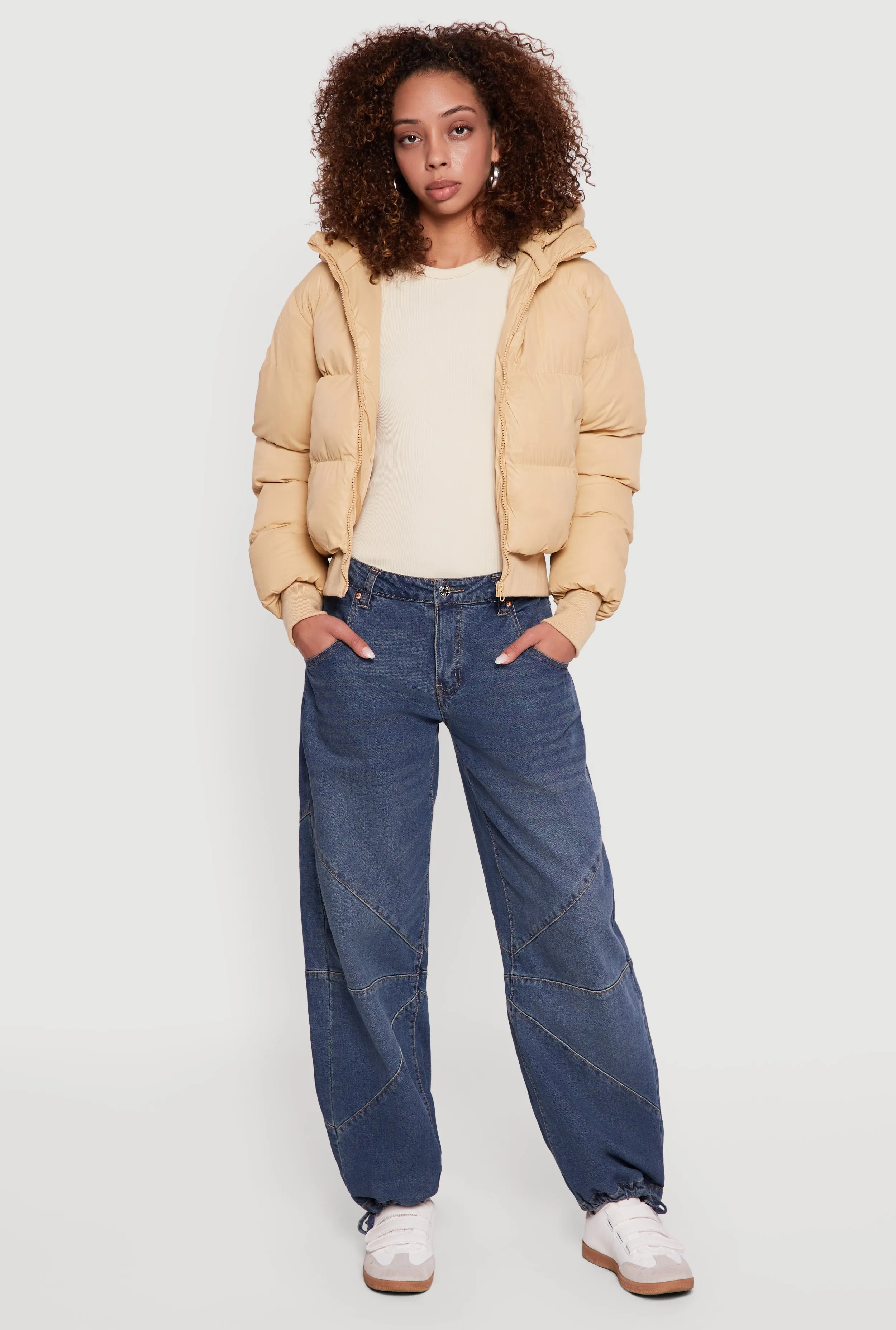 Zip Front Puffer Jacket with Removable Hood sold by Rainbow product image thumbnail 2