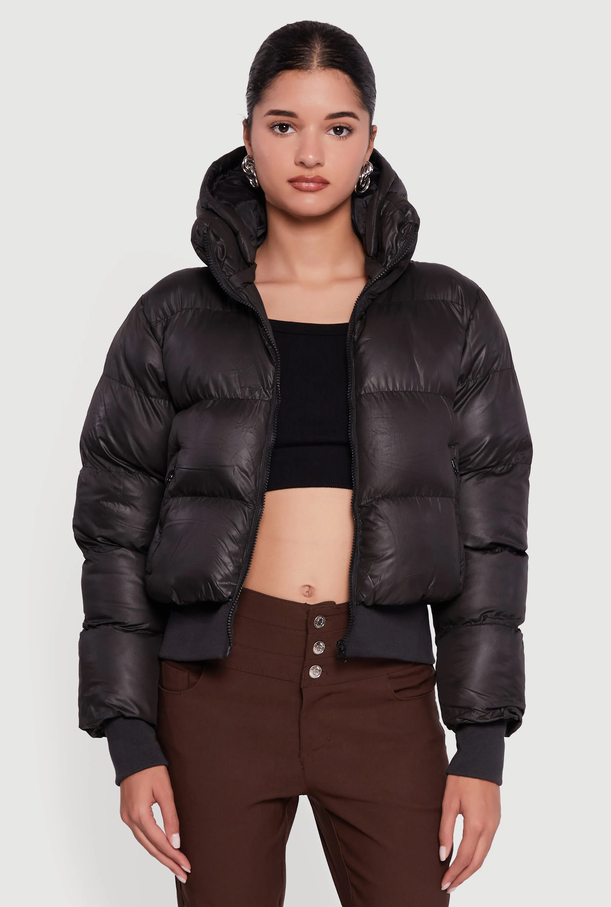 Zip Front Puffer Jacket with Removable Hood sold by Rainbow product image thumbnail 2