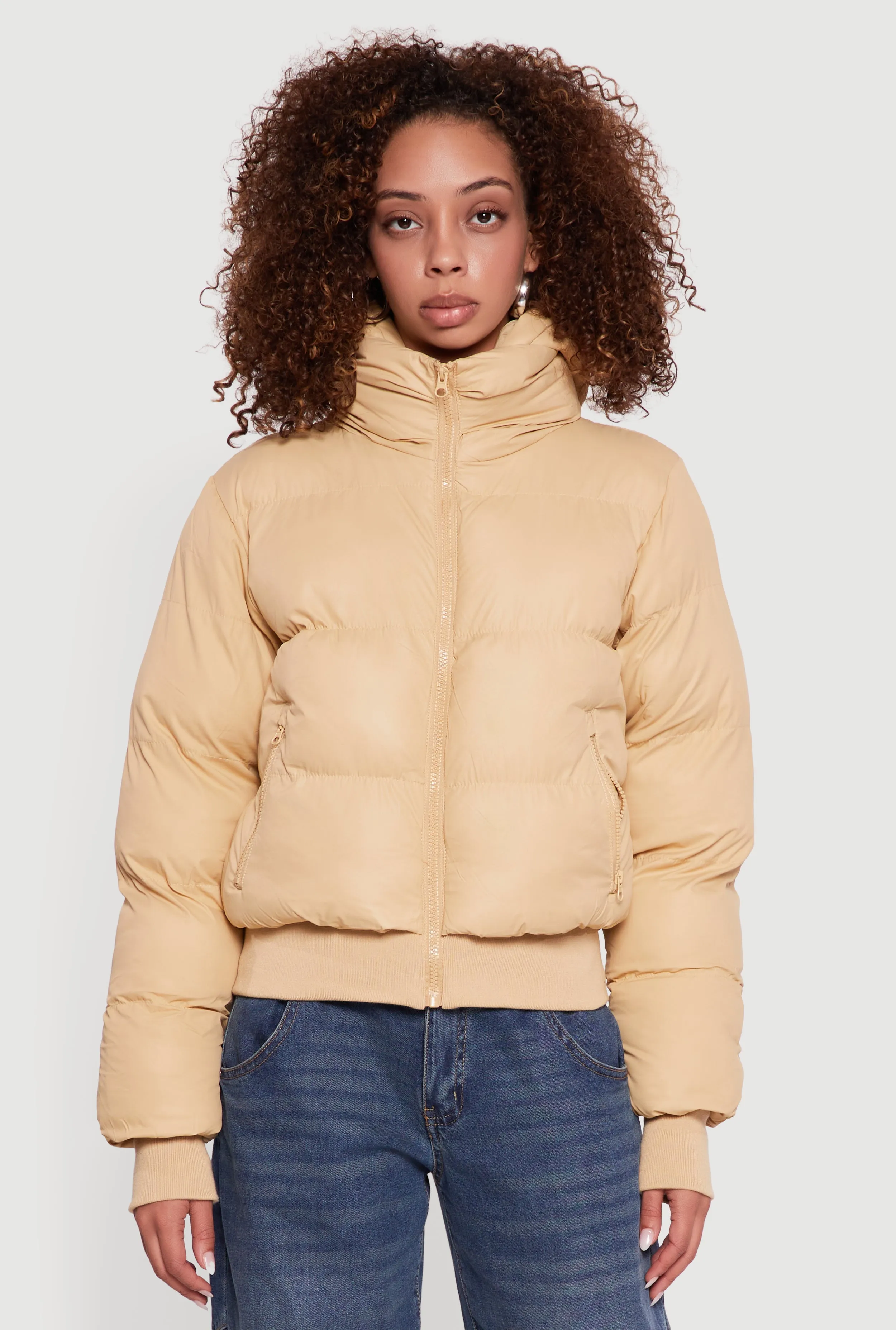 Zip Front Puffer Jacket with Removable Hood sold by Rainbow product image thumbnail 2