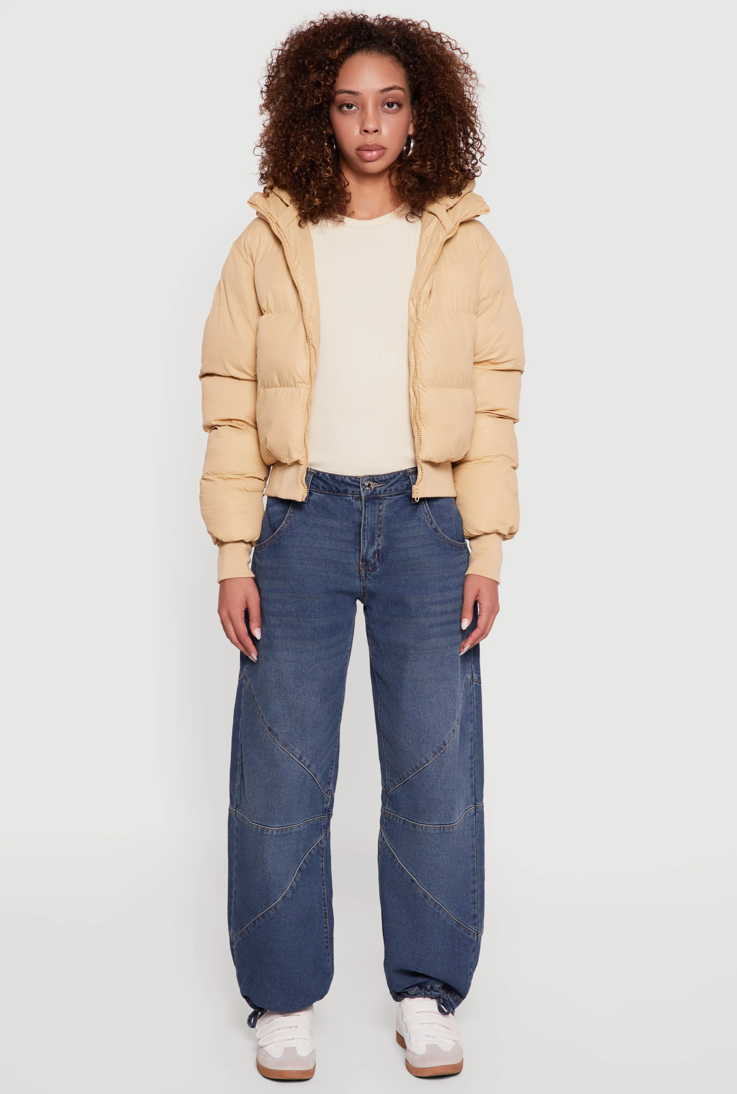 Zip Front Puffer Jacket with Removable Hood sold by Rainbow product image thumbnail 3