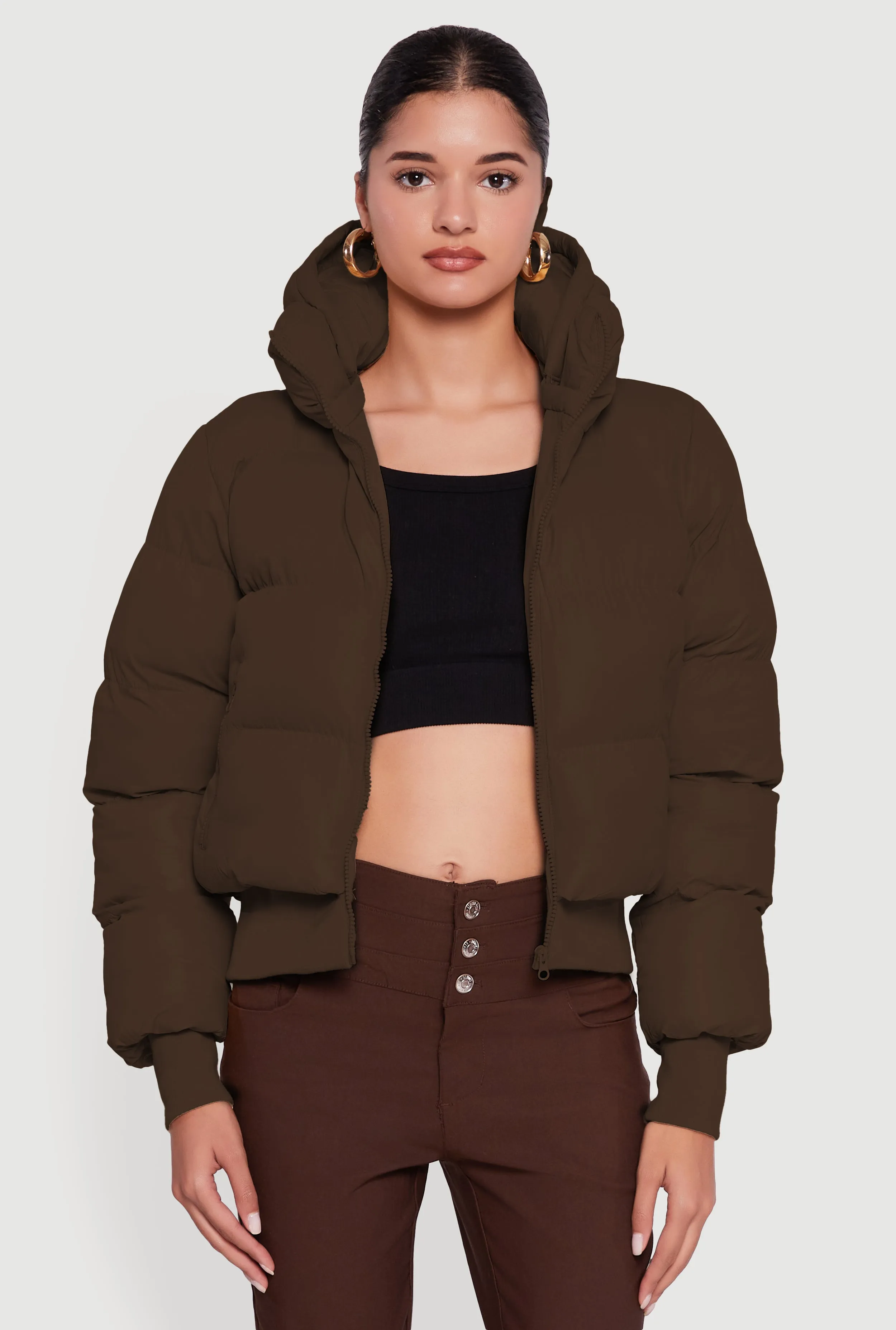 Zip Front Puffer Jacket with Removable Hood sold by Rainbow product image thumbnail 2