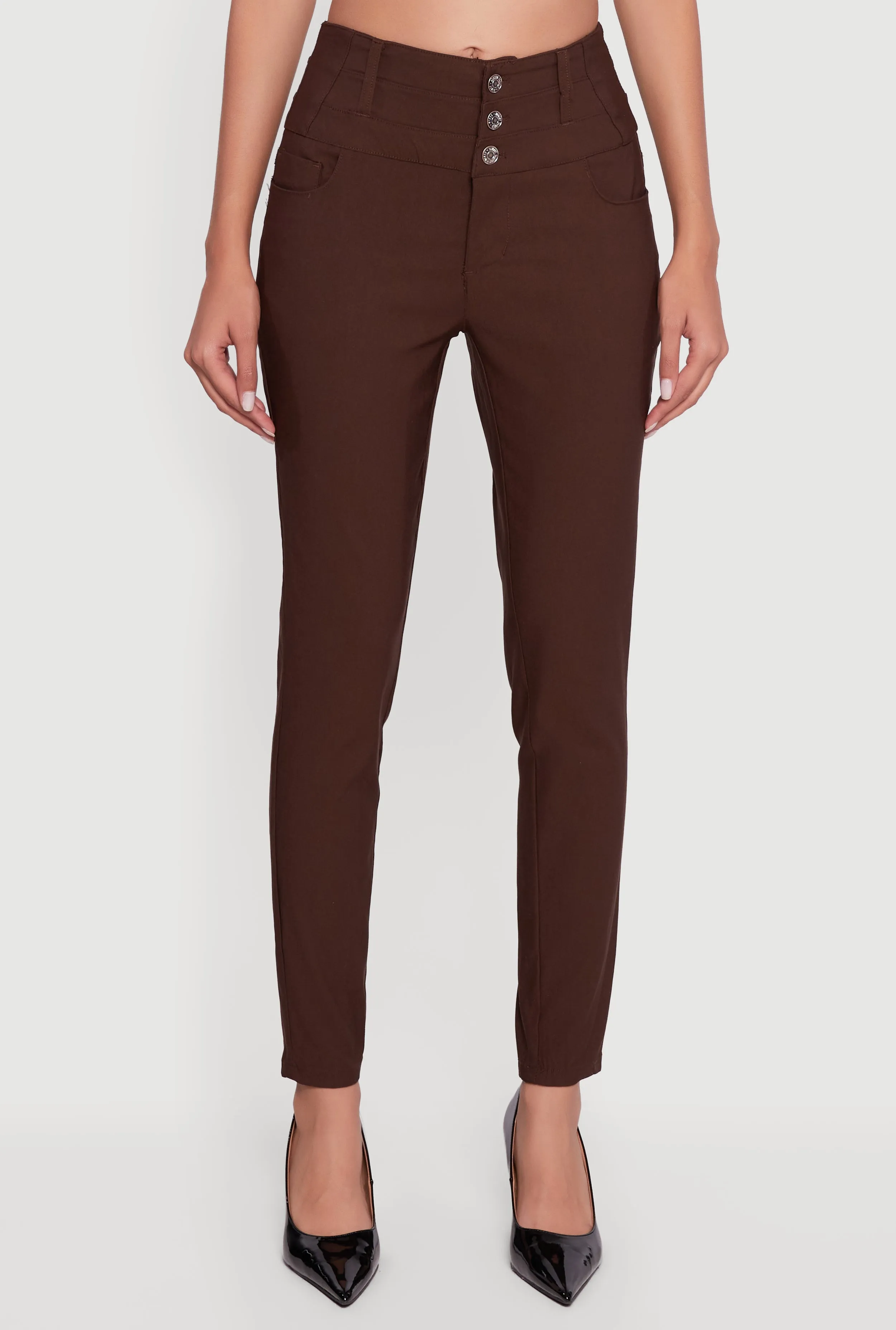 Almost Famous Three Button High Waisted Pants sold by Rainbow product image thumbnail 5