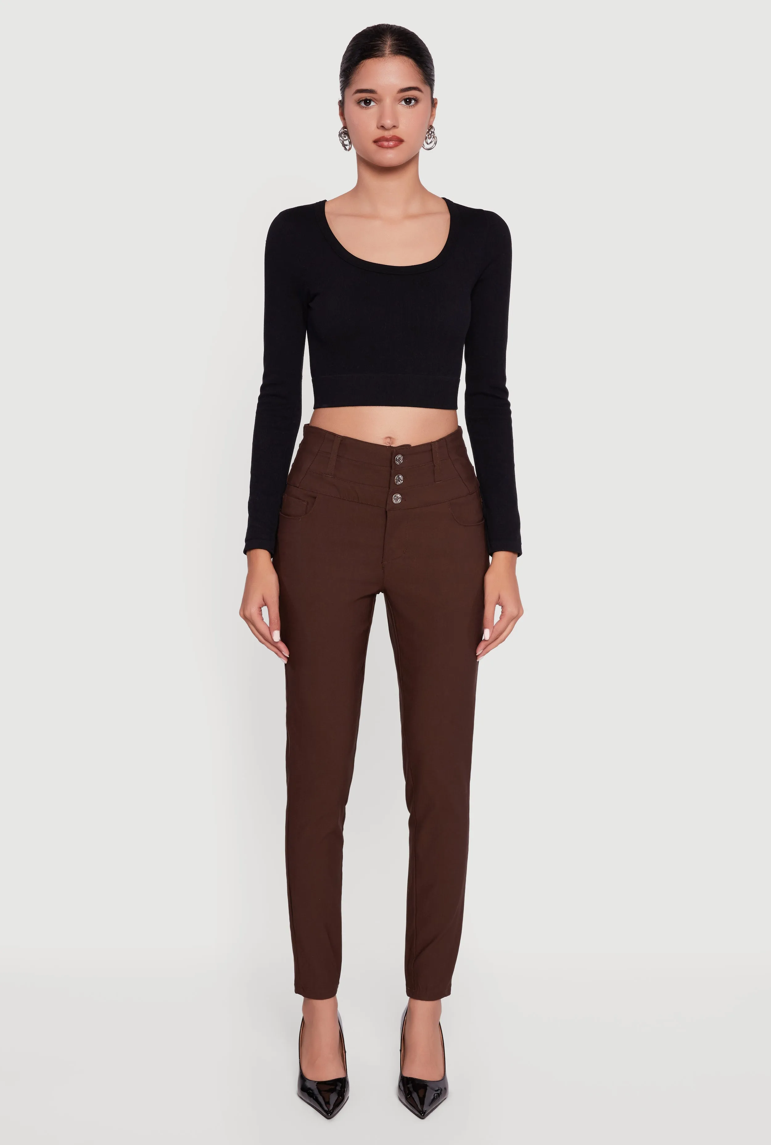 Almost Famous Three Button High Waisted Pants sold by Rainbow product image thumbnail 2