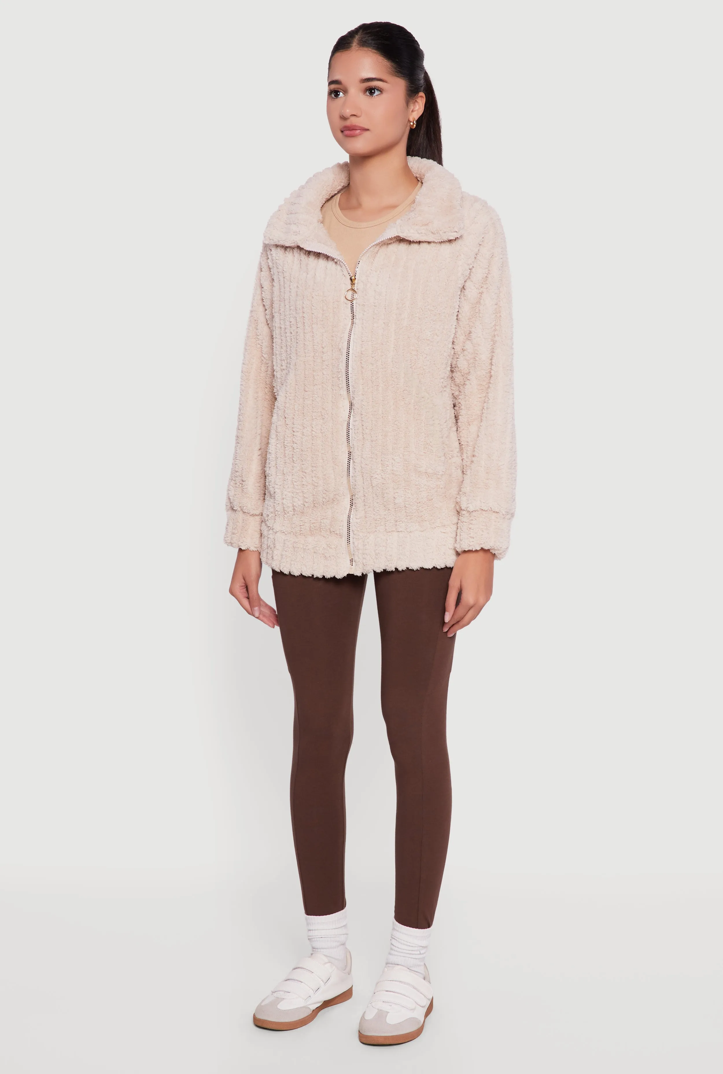 Oversized Ribbed Knit Sherpa Jacket sold by Rainbow product image thumbnail 5