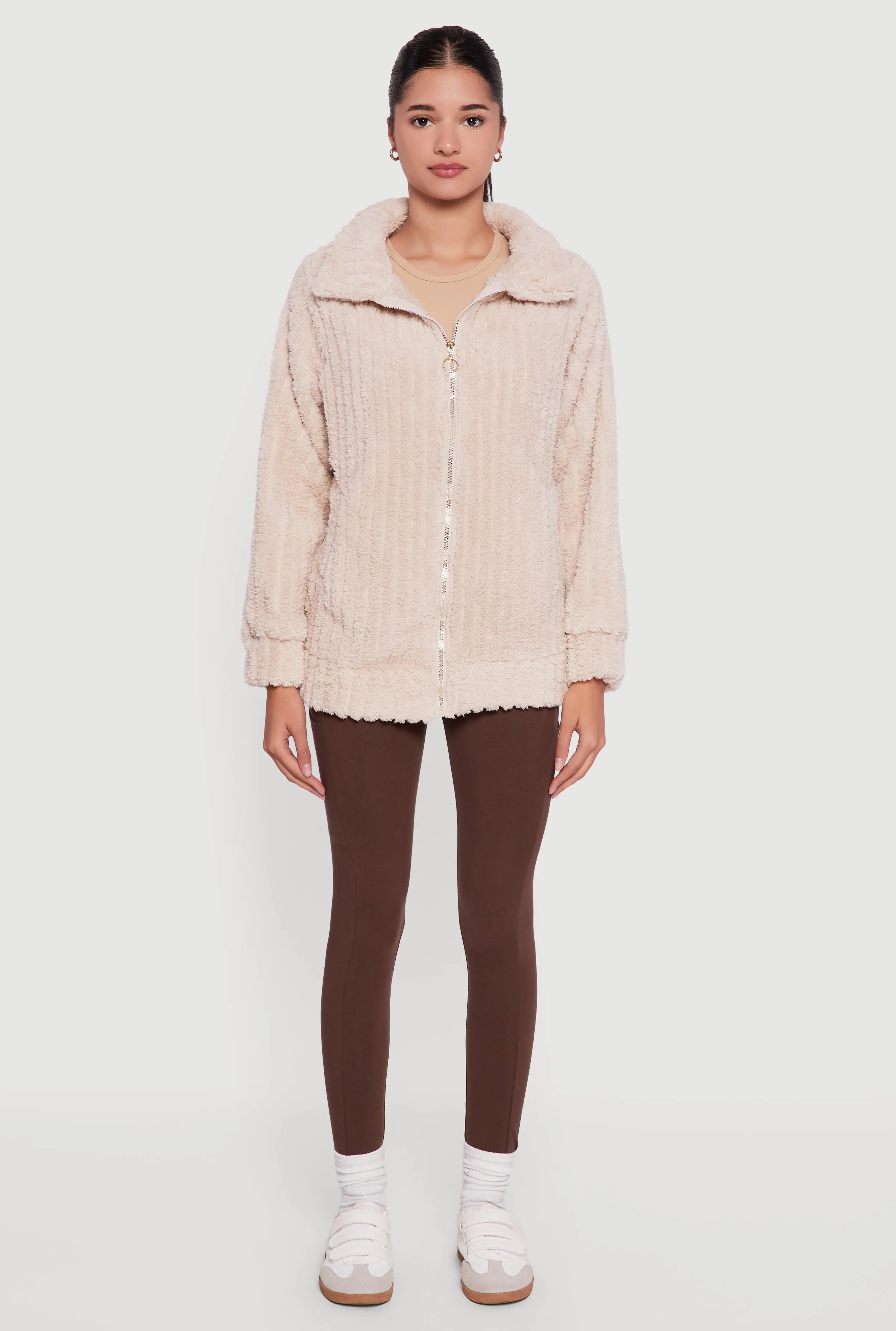 Oversized Ribbed Knit Sherpa Jacket sold by Rainbow product image thumbnail 3