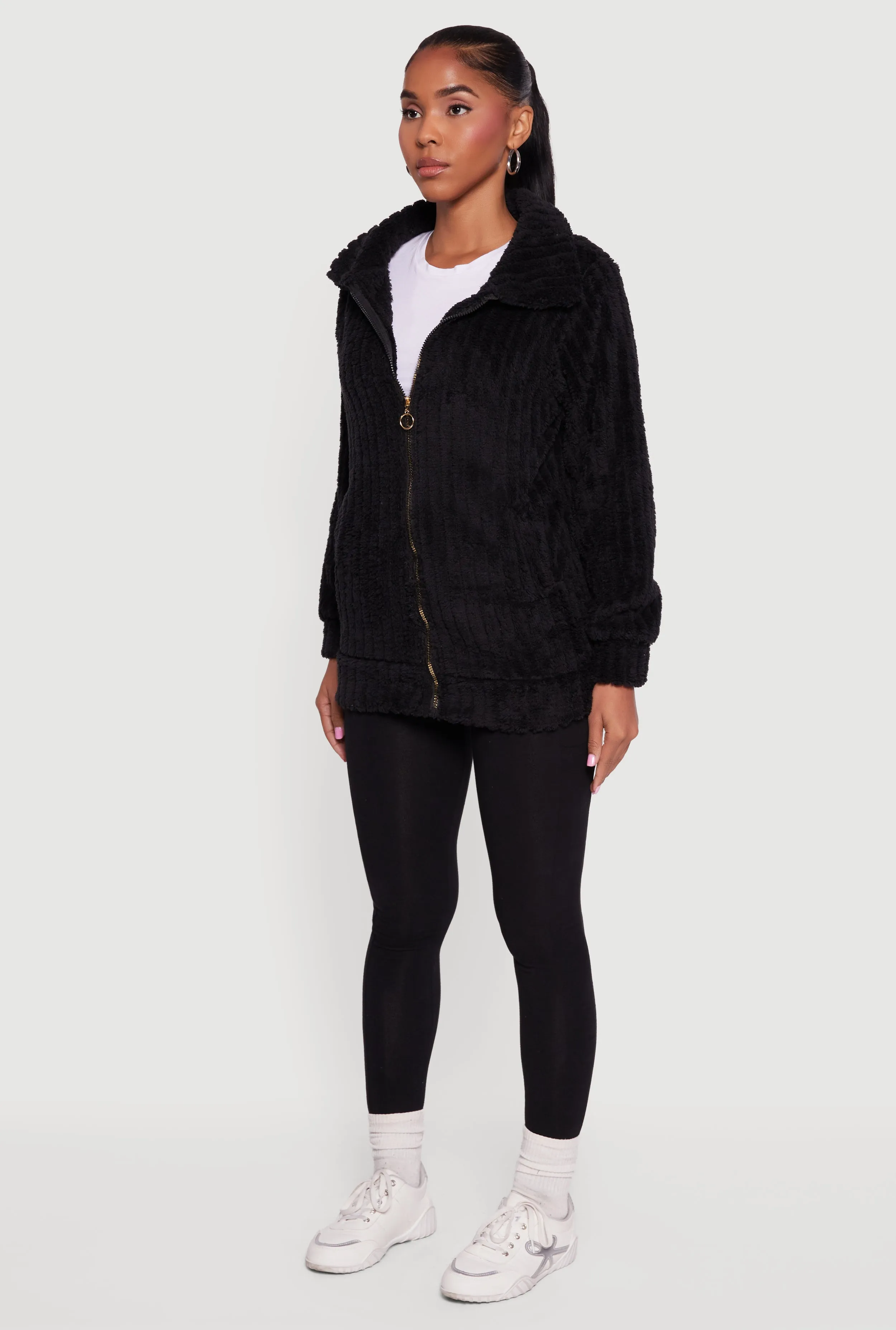 Oversized Ribbed Knit Sherpa Jacket sold by Rainbow product image thumbnail 5