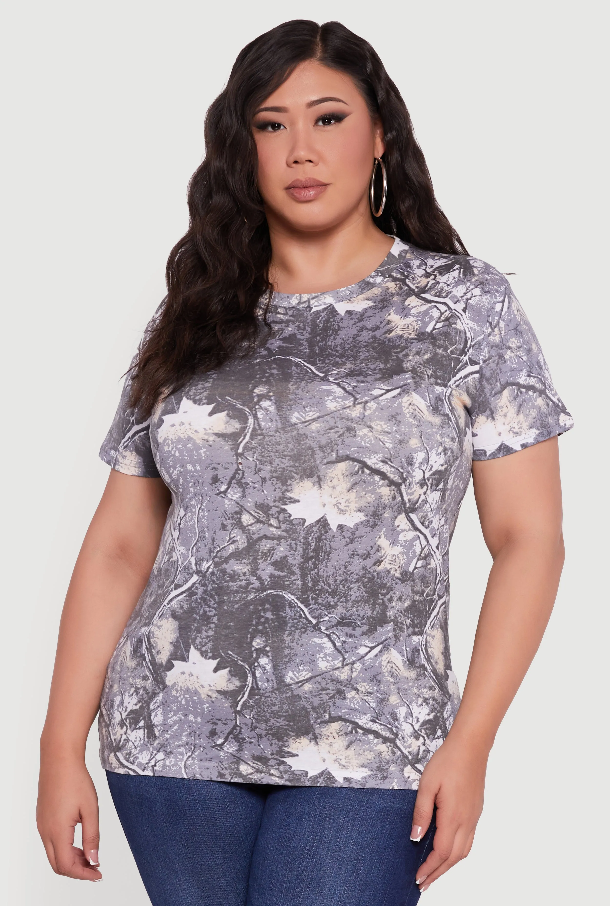 Plus Size Hunter Camo Short Sleeve Crew Neck Tee sold by Rainbow product image thumbnail 2
