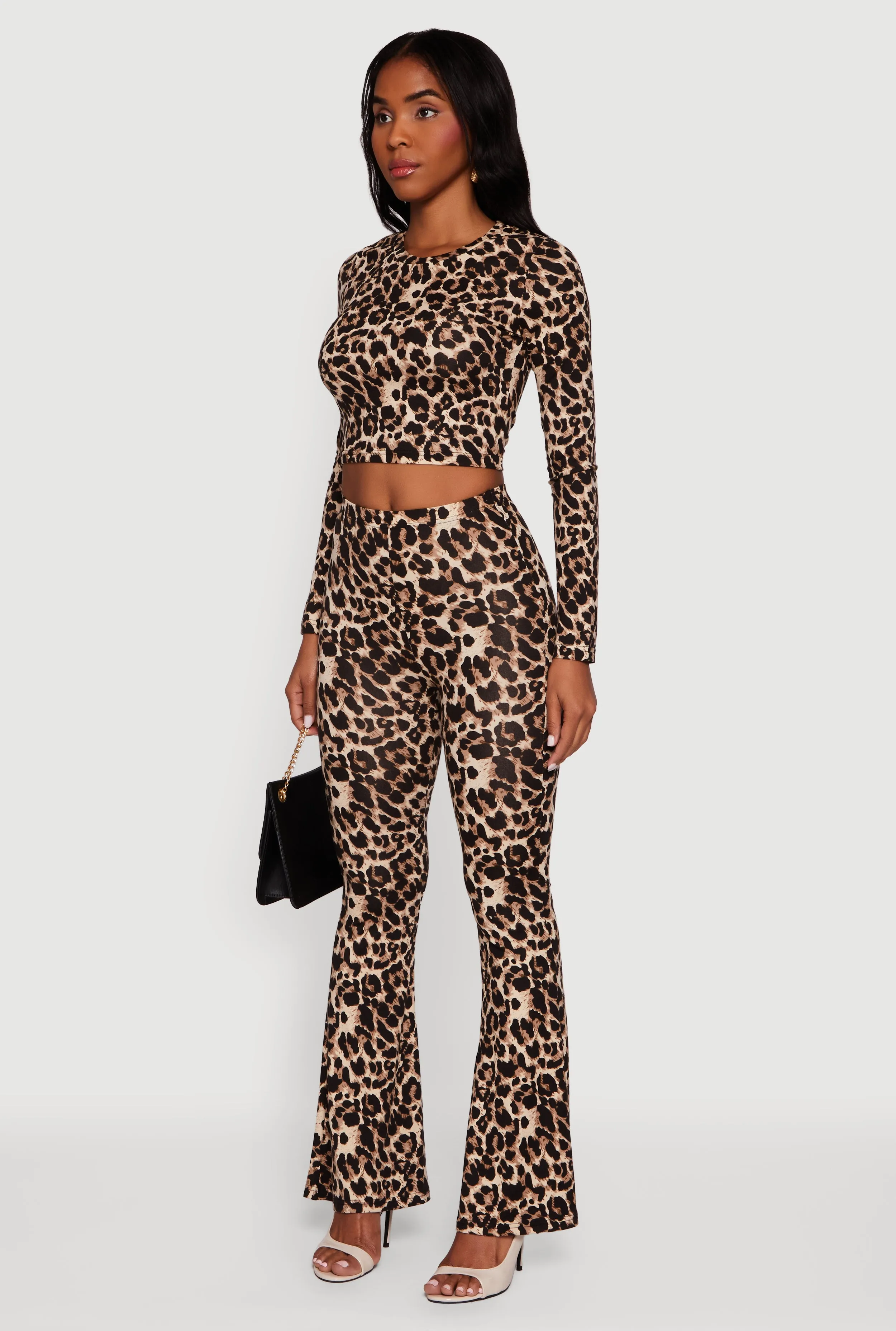 Leopard Print Pull On Flare Pants sold by Rainbow product image thumbnail 3