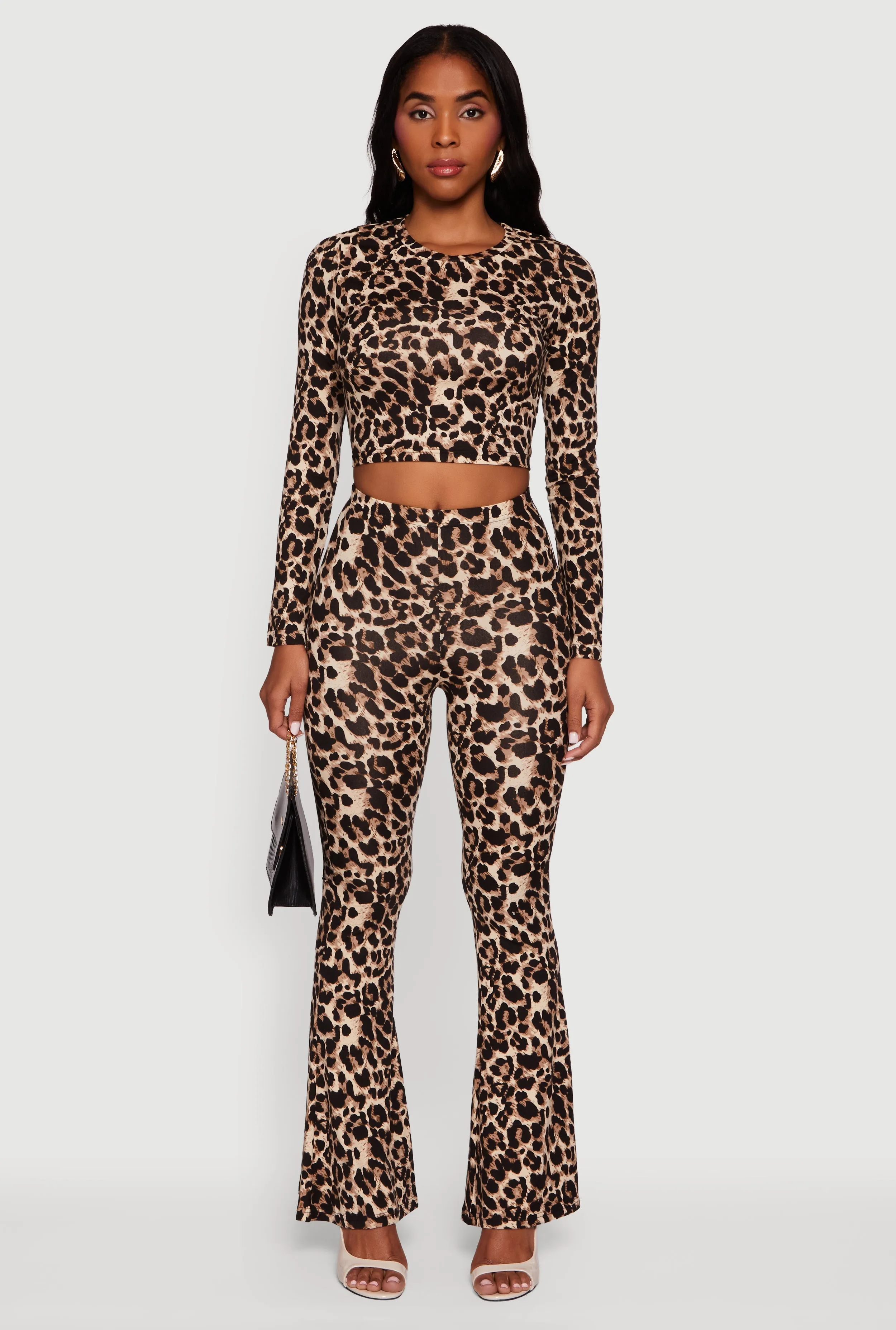Leopard Print Pull On Flare Pants sold by Rainbow product image thumbnail 2
