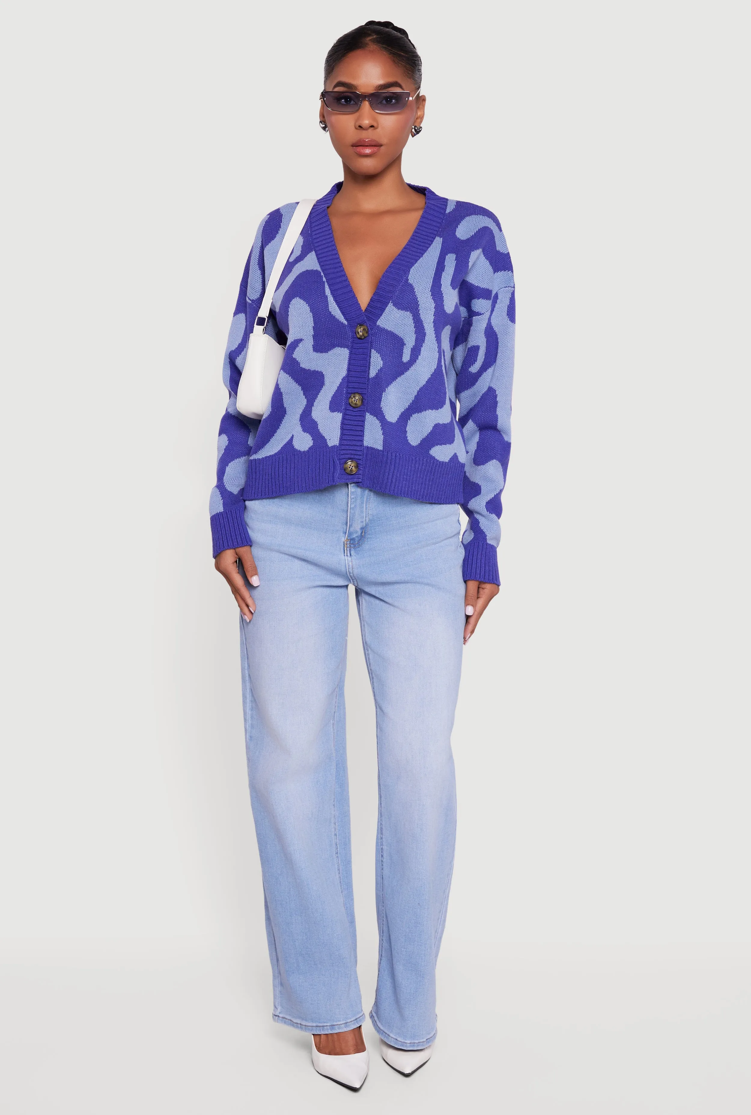 Swirl Patterned Button Front Cardigan sold by Rainbow product image thumbnail 4