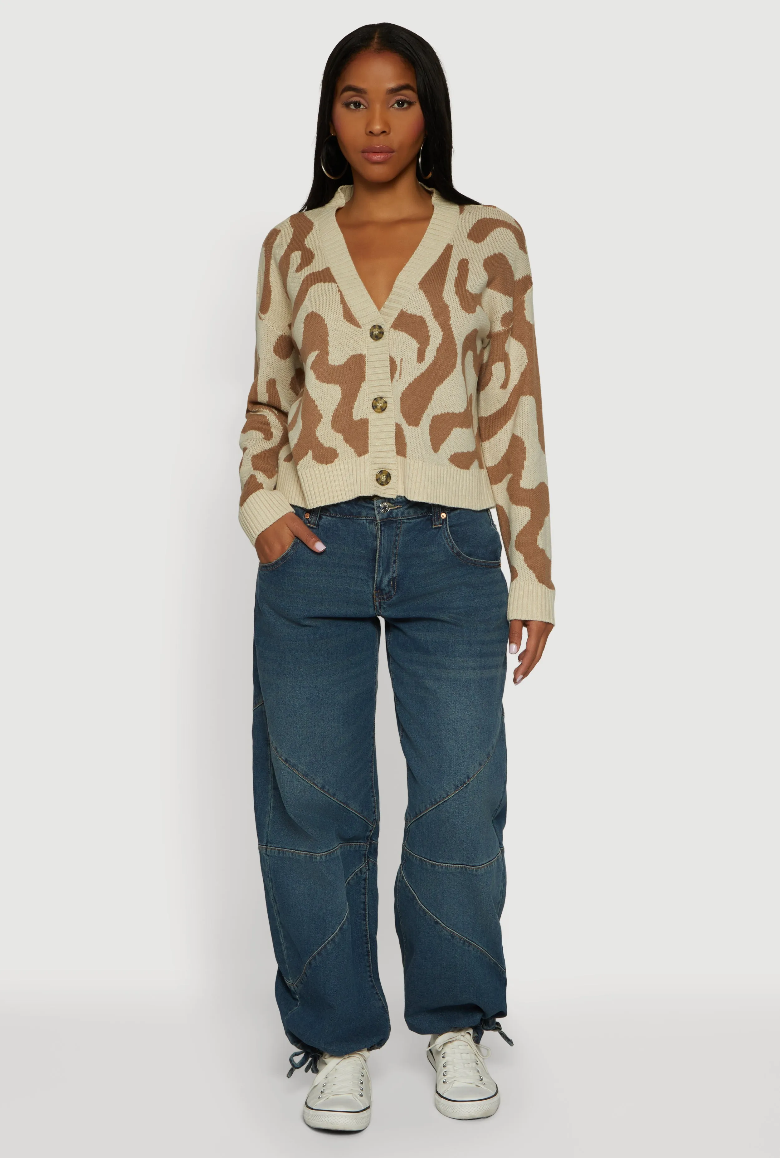 Swirl Patterned Button Front Cardigan sold by Rainbow product image thumbnail 3