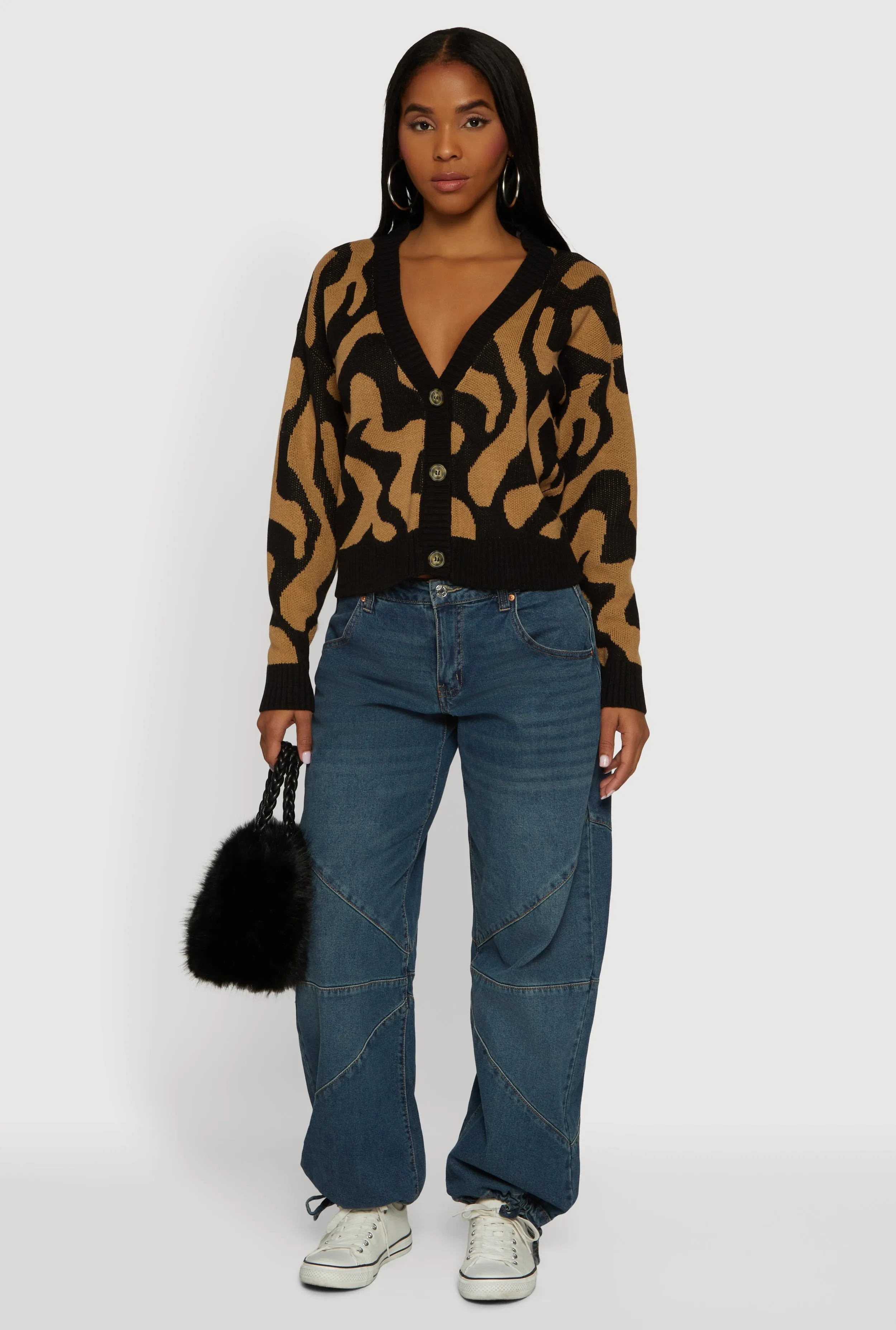 Swirl Patterned Button Front Cardigan sold by Rainbow product image thumbnail 5