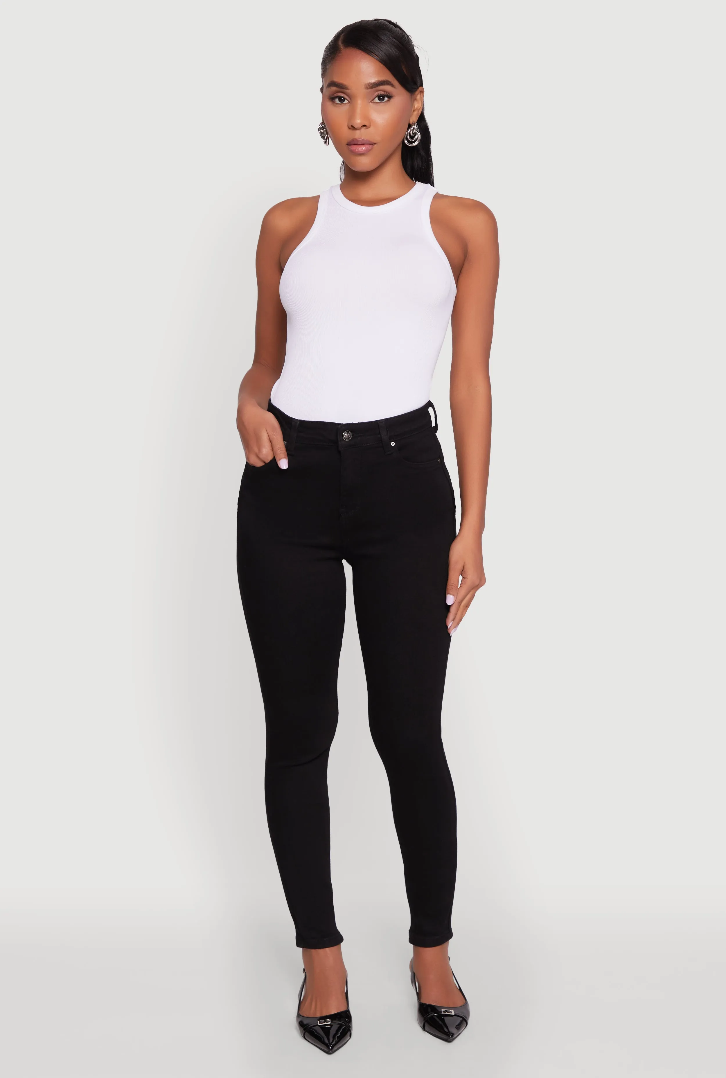 High Waist Booty Lift Skinny Jeans sold by Rainbow