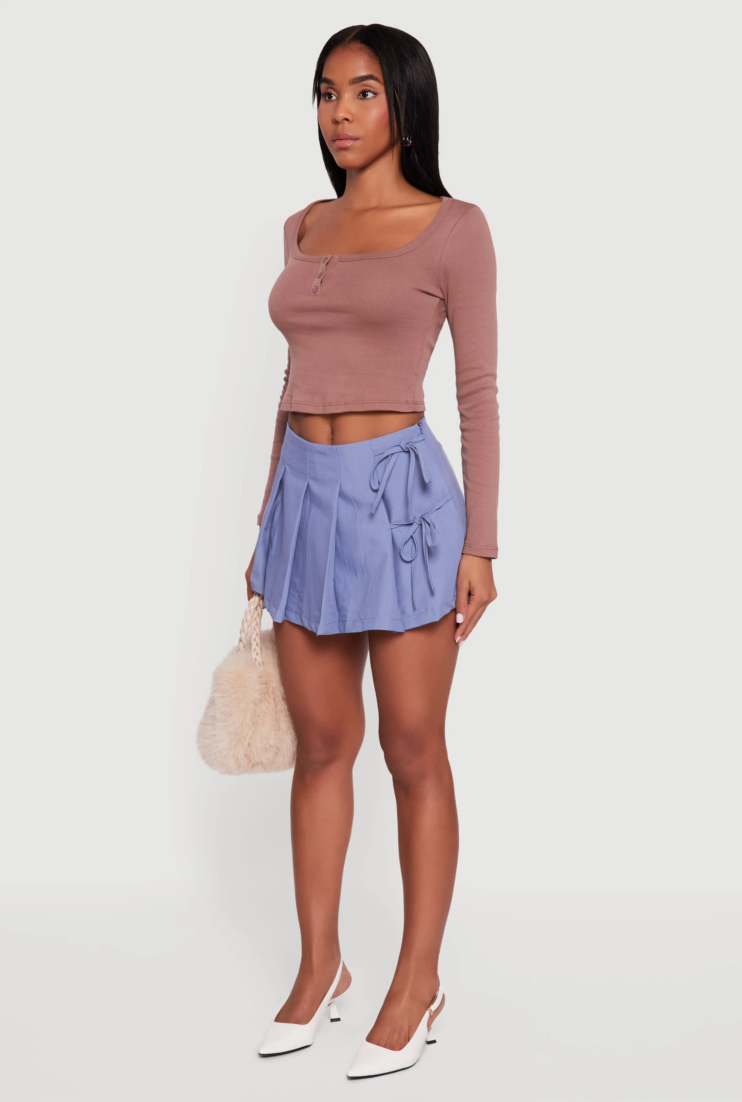 Henley Long Sleeve Crop Top sold by Rainbow product image thumbnail 5