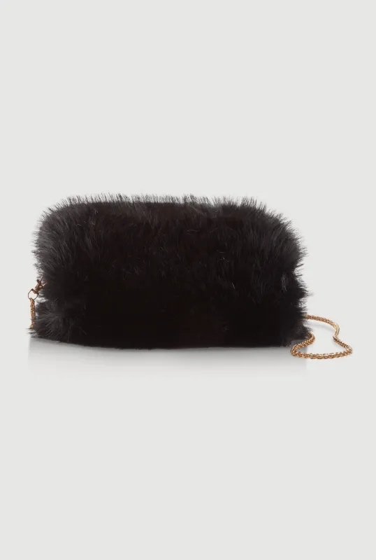 Faux Fur Chain Strap Muff Crossbody Bag sold by Rainbow