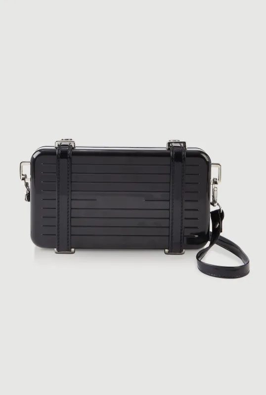 Hard Shell Boxy Crossbody Clutch sold by Rainbow