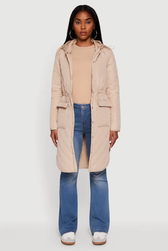 Mariella Hooded Snap Front Quilted Jacket sold by Rainbow