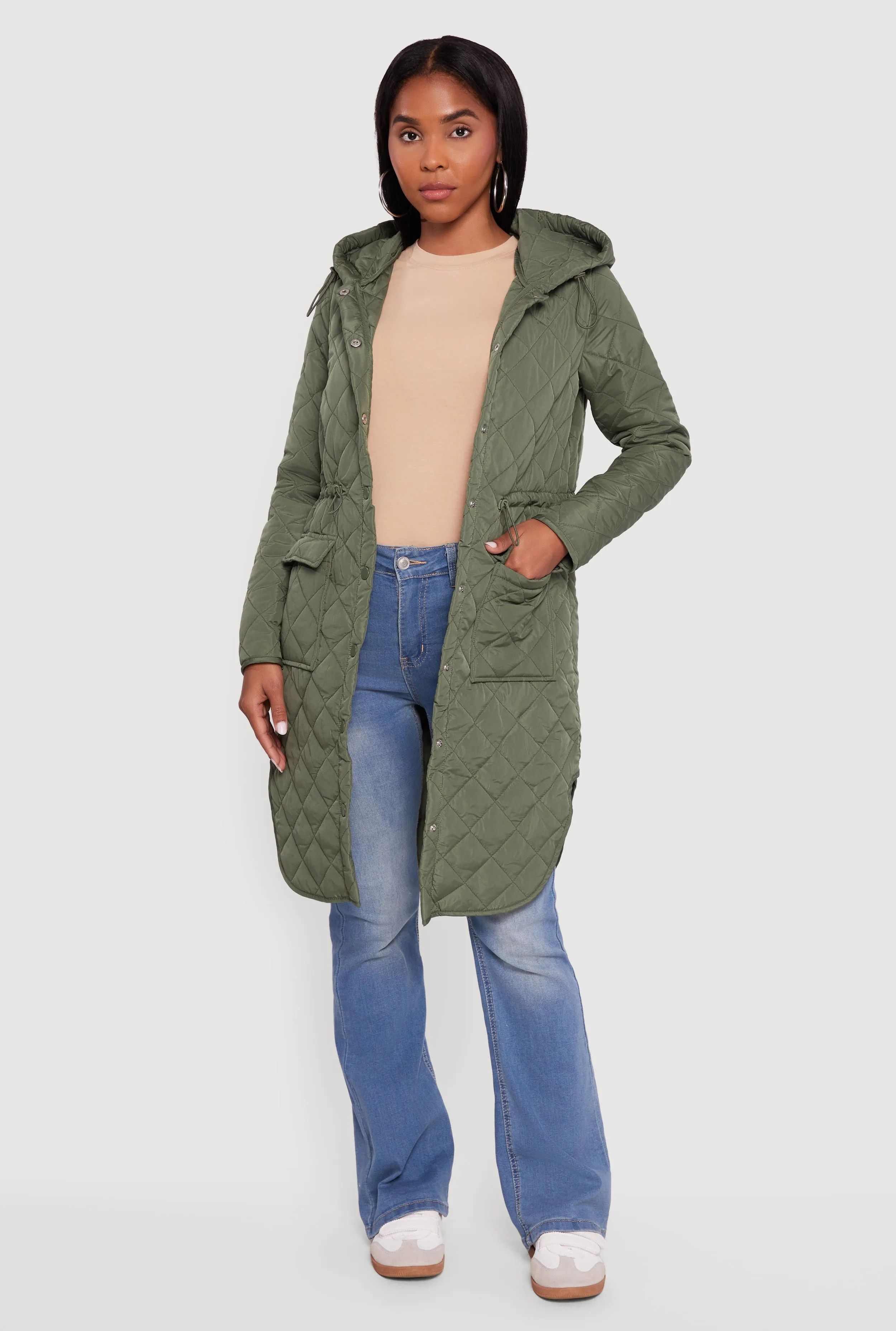Mariella Hooded Snap Front Quilted Jacket sold by Rainbow product image thumbnail 3