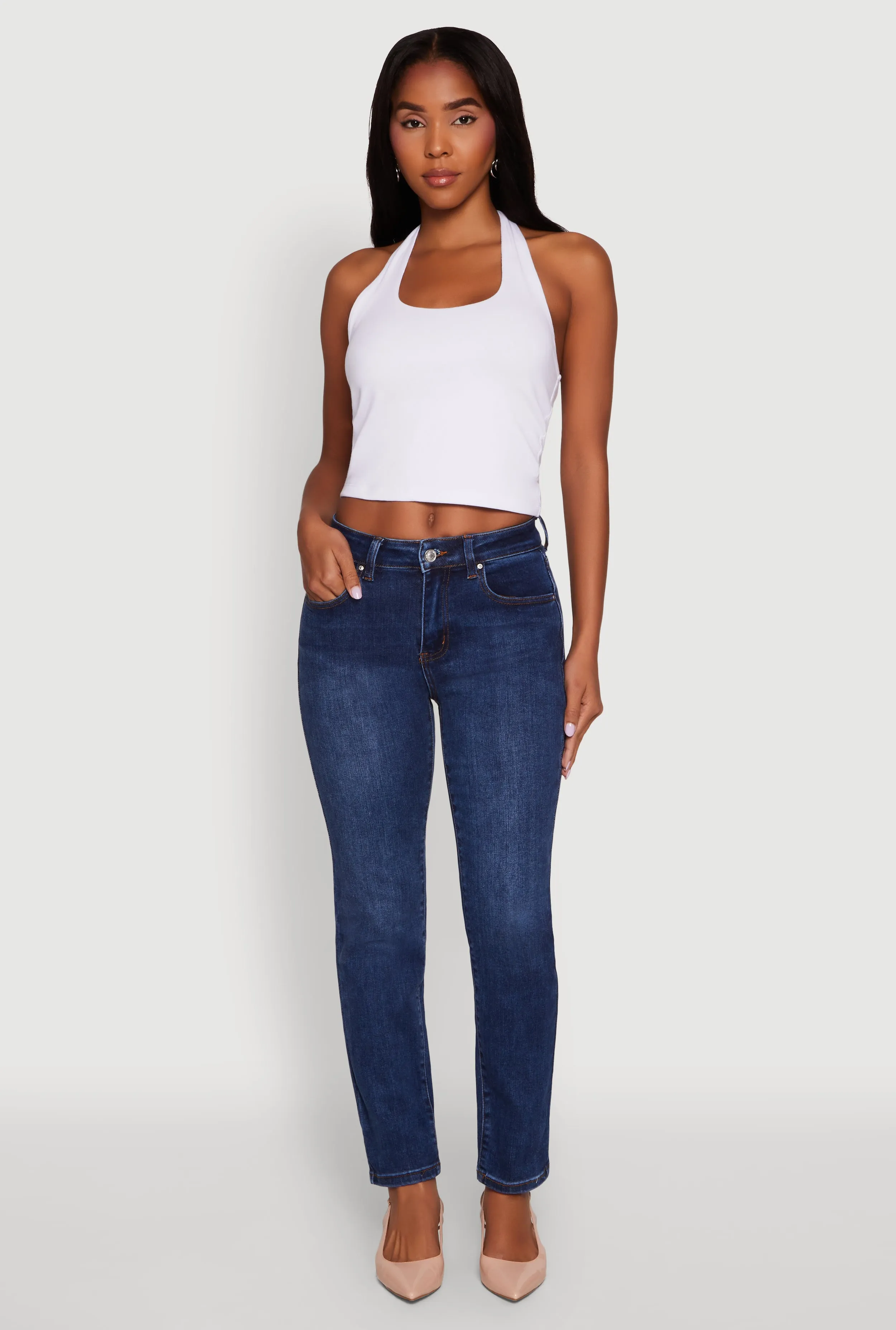 Classic Mid Rise Straight Leg Jeans sold by Rainbow product image thumbnail 3