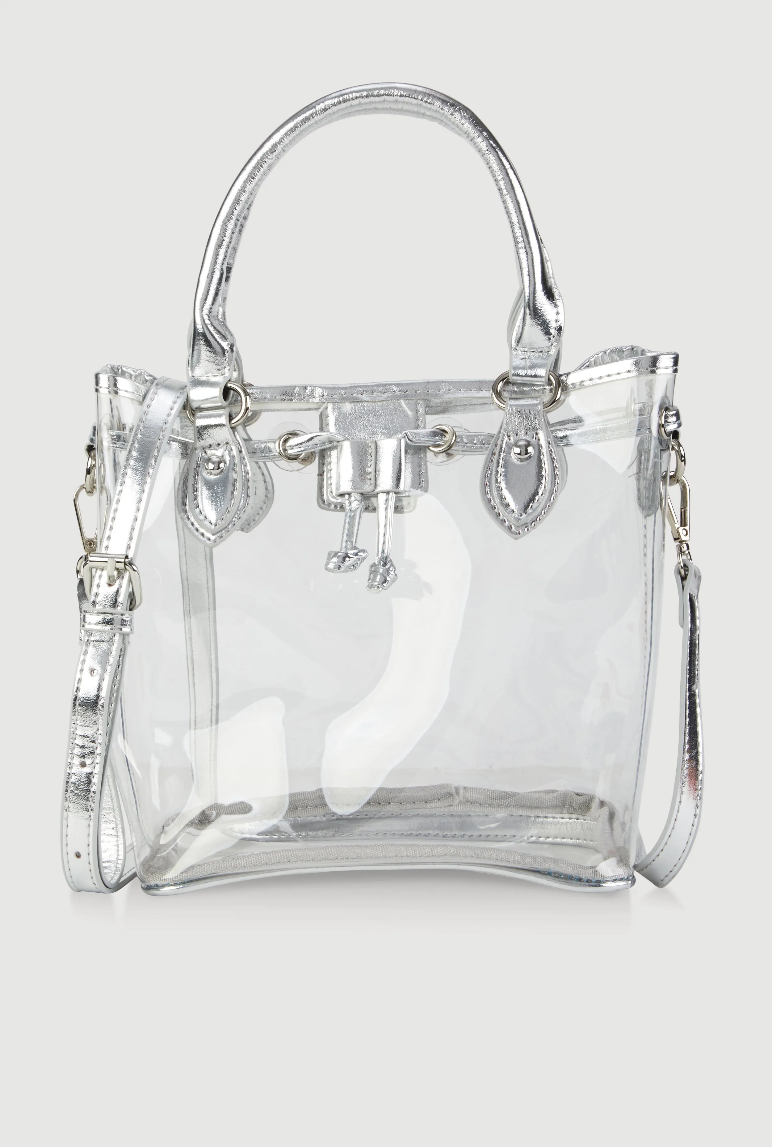 Clear Contrast Trim Crossbody Bucket Bag sold by Rainbow product image thumbnail 2