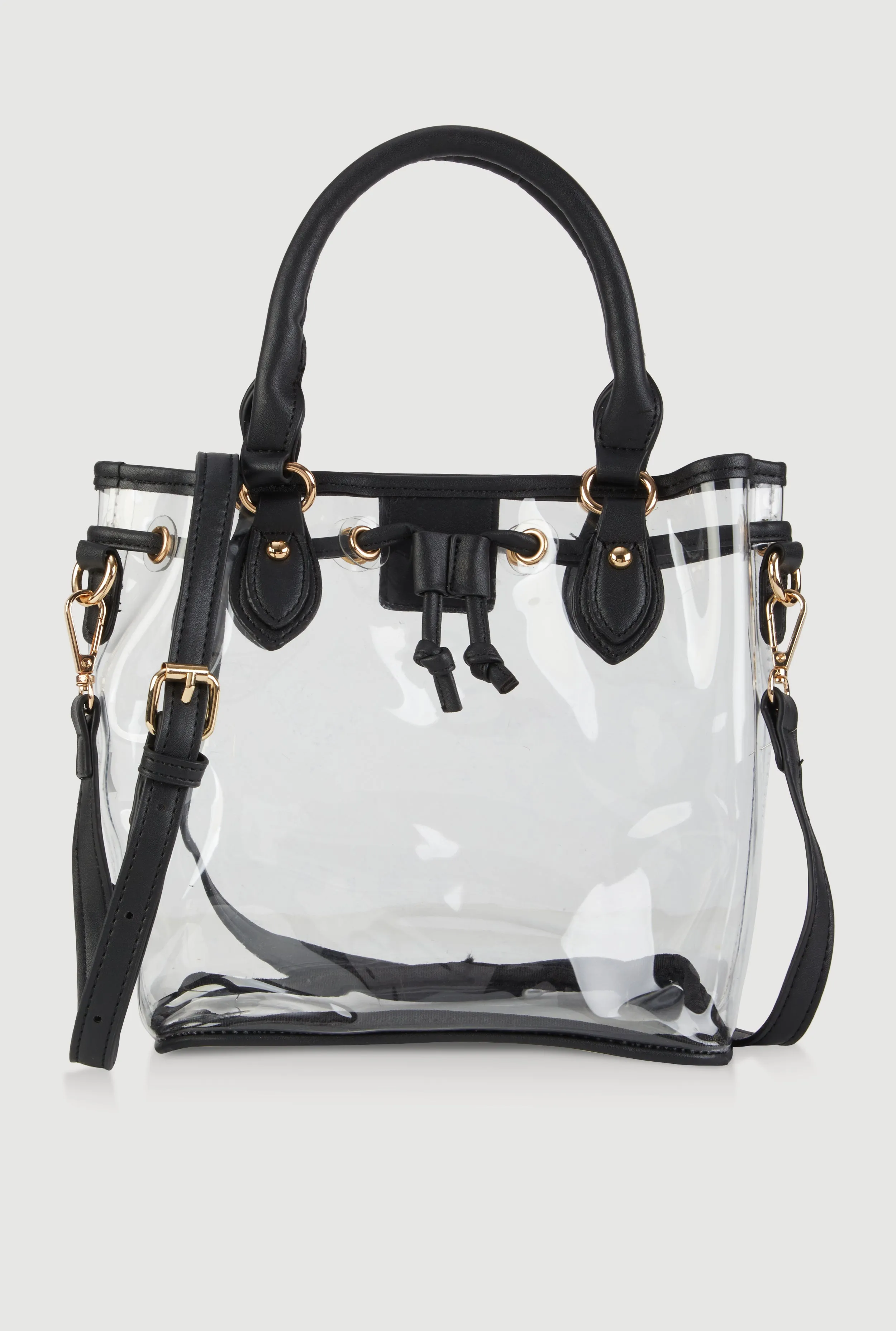 Clear Contrast Trim Crossbody Bucket Bag sold by Rainbow