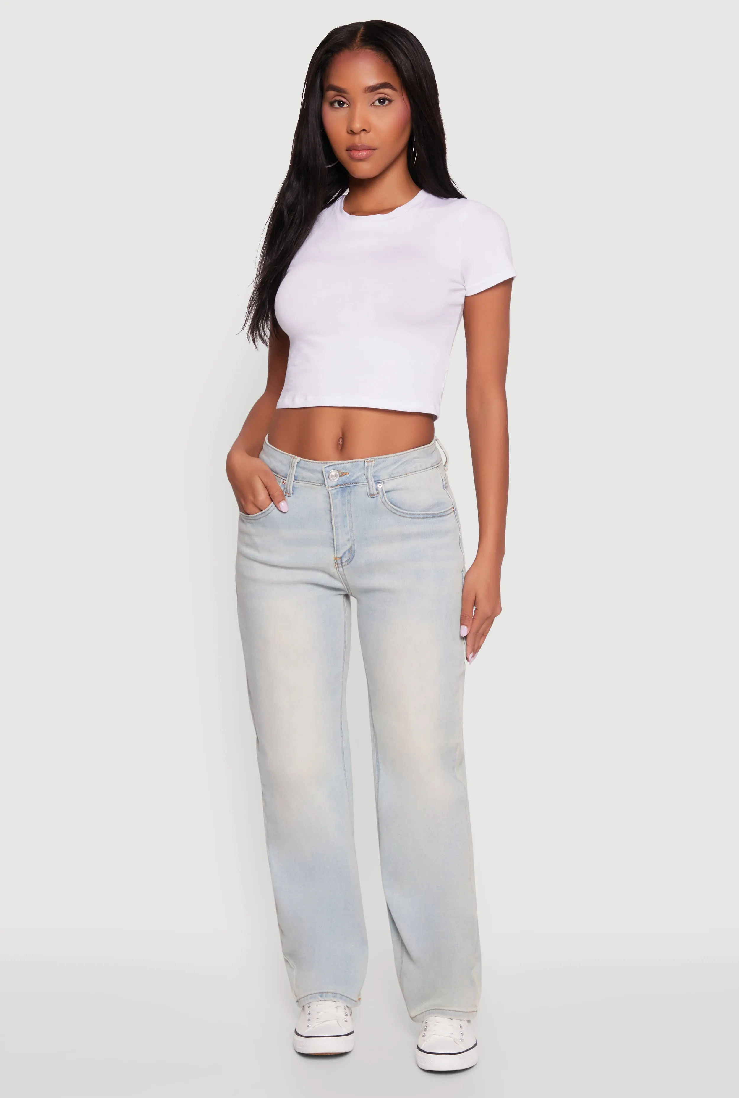 Vintage Wash Relaxed Fit Straight-Leg Jeans sold by Rainbow