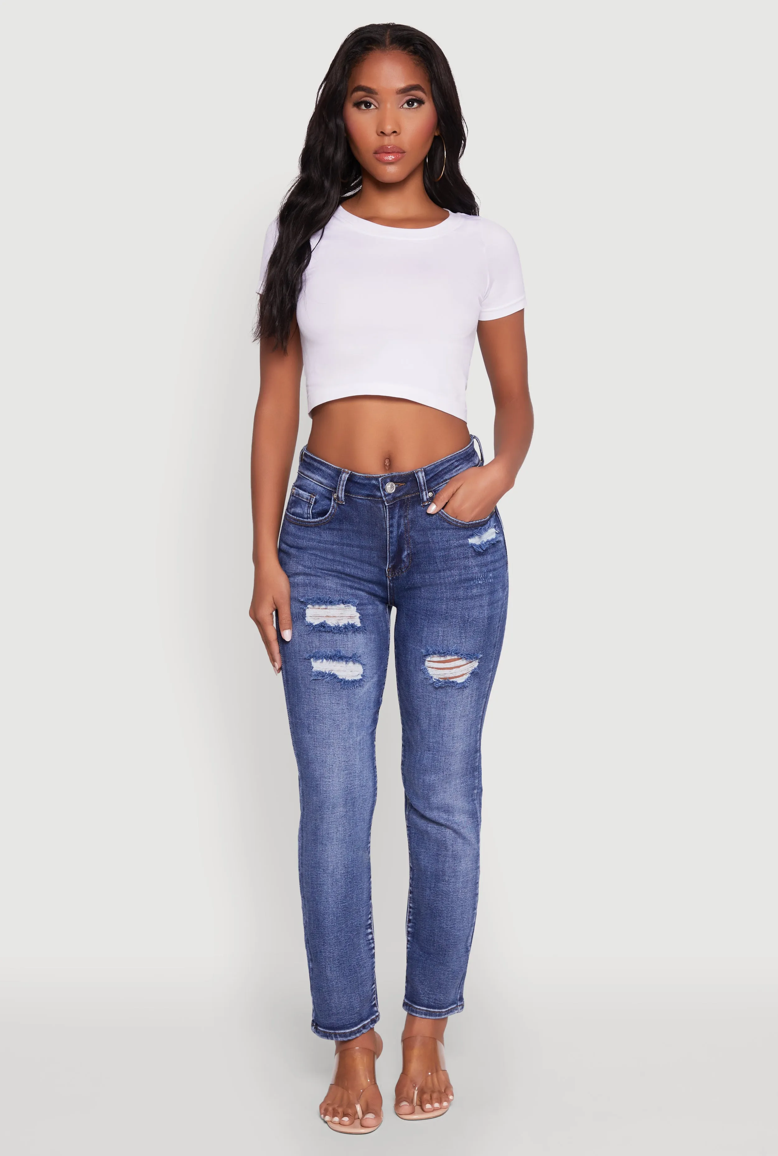 Sustainable Distressed Straight-Leg Jeans sold by Rainbow product image thumbnail 3