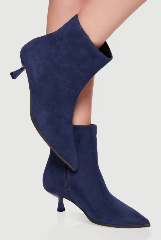 Pointed Toe Spool Heel Ankle Booties sold by Rainbow